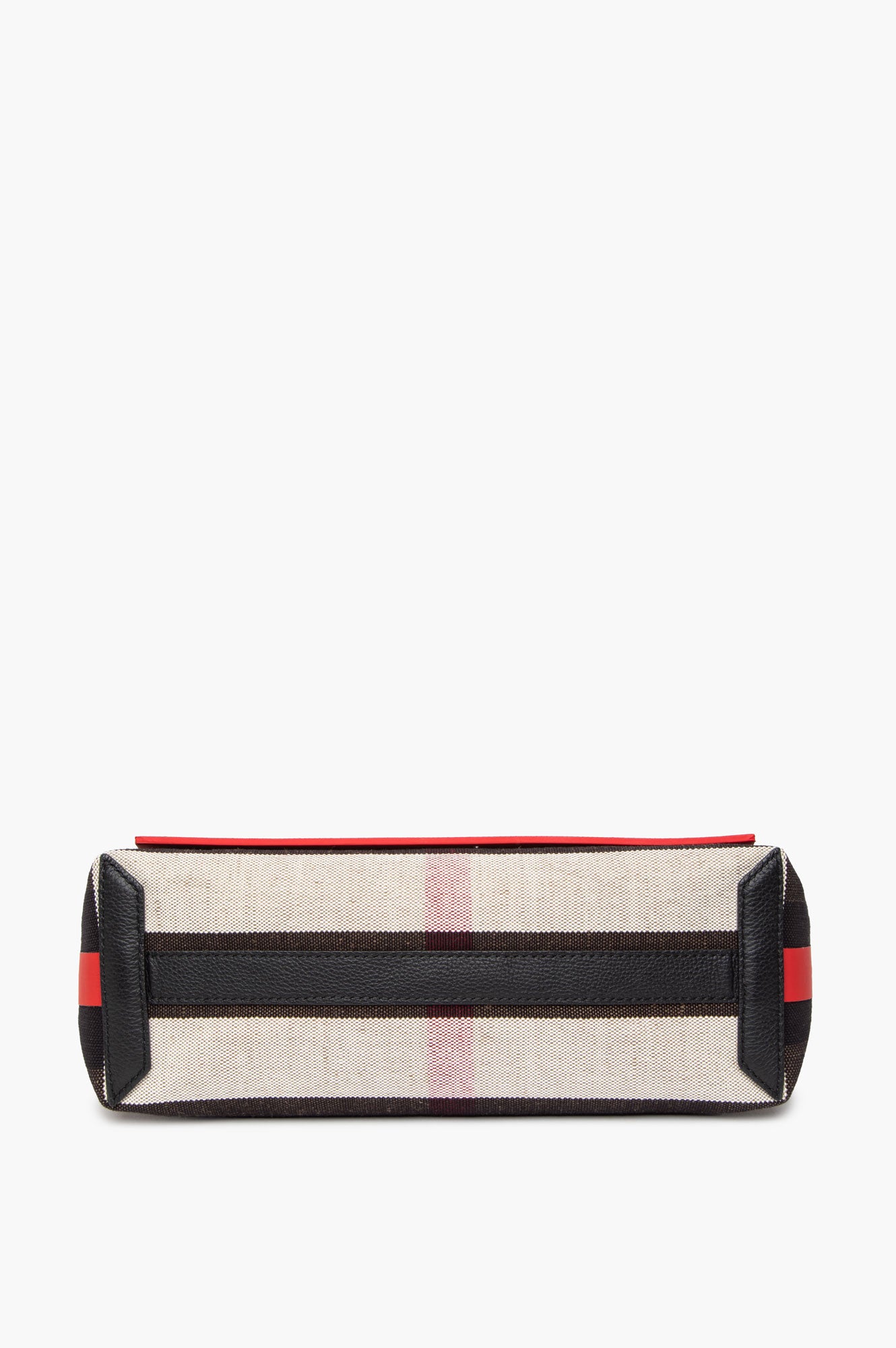 Burberry Red Taped Canvas Mega Check Messenger Bag