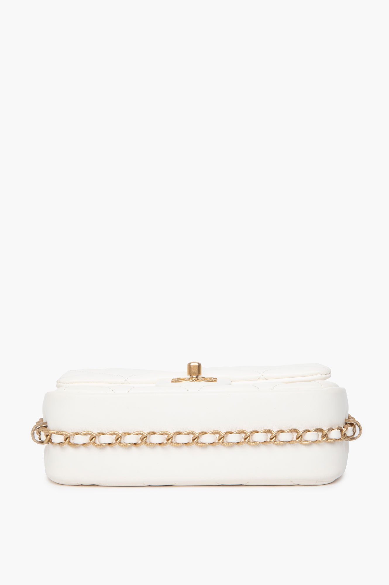 Chanel White Calfskin Small Dynasty Flap Bag