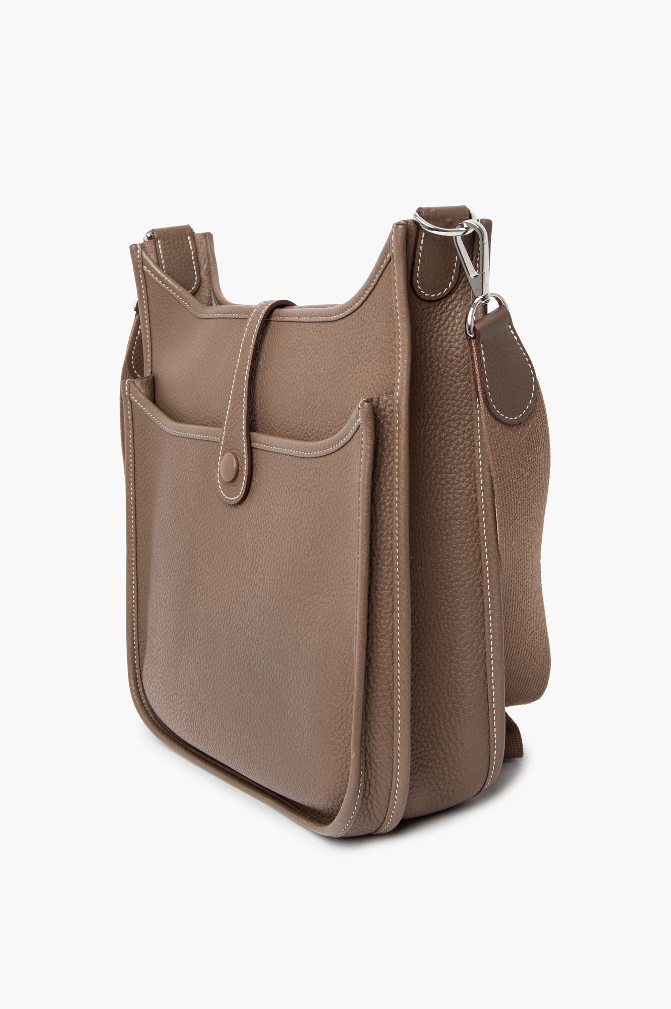 Hermes Etaupe Clemence Leather Evelyne 29 PM
