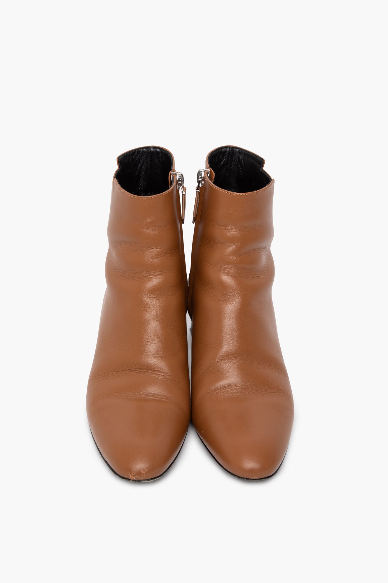 Hermès Toffee Brown Leather Démarche Ankle Boots Size 37