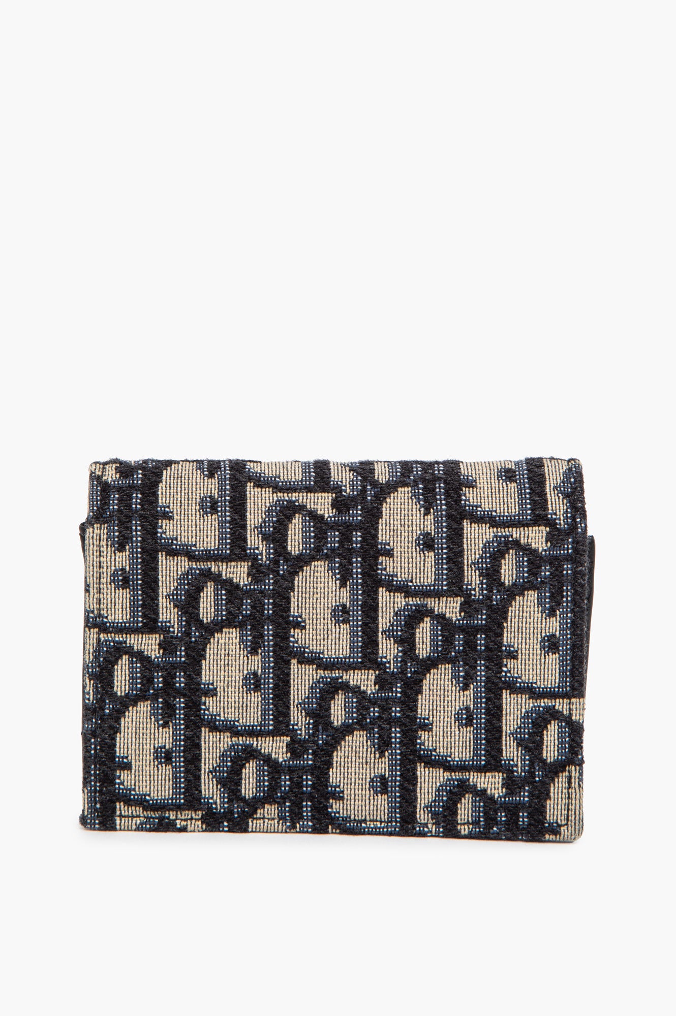 Christian Dior Blue Oblique Jacquard Wallet