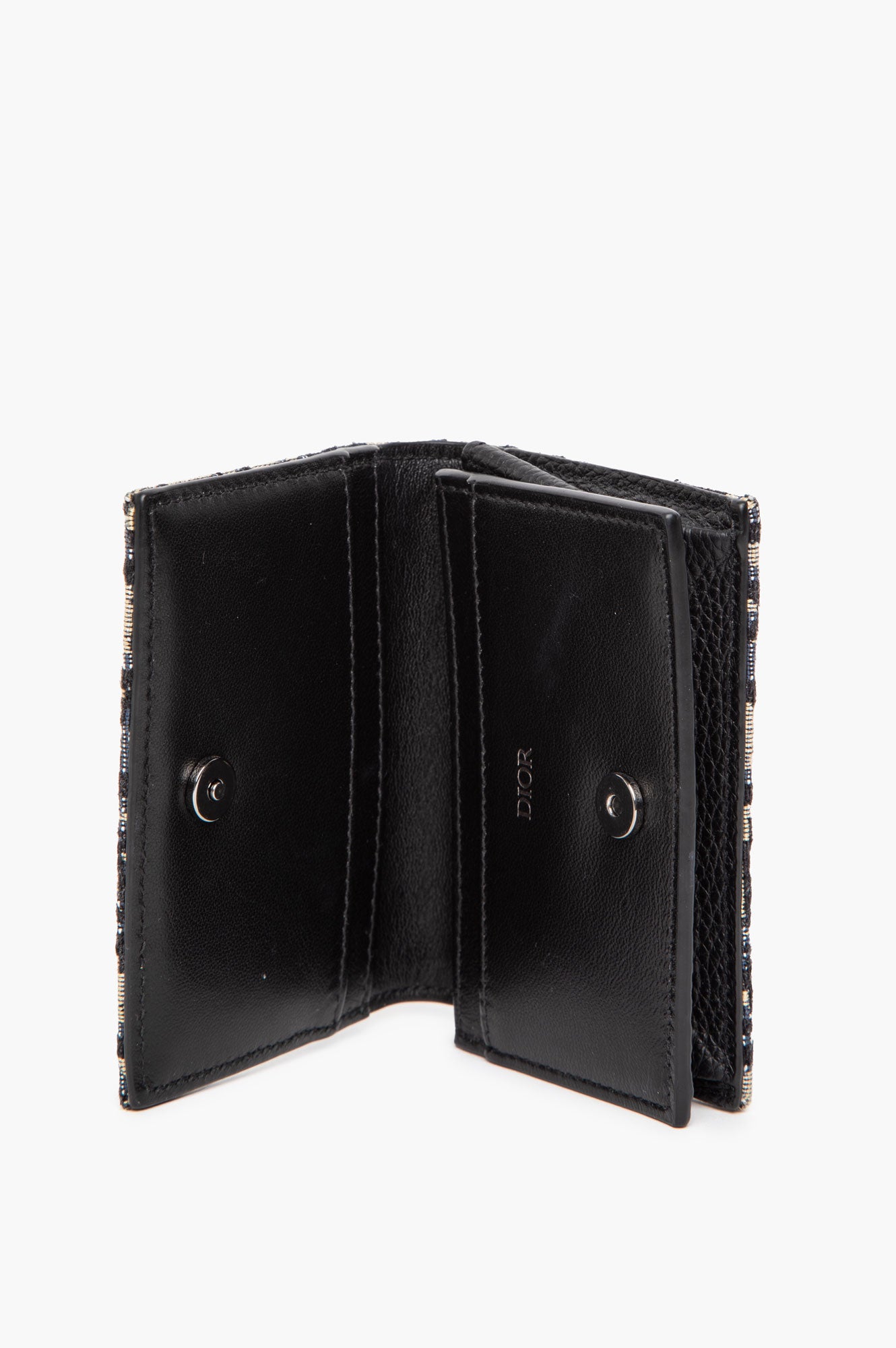 Christian Dior Blue Oblique Jacquard Wallet