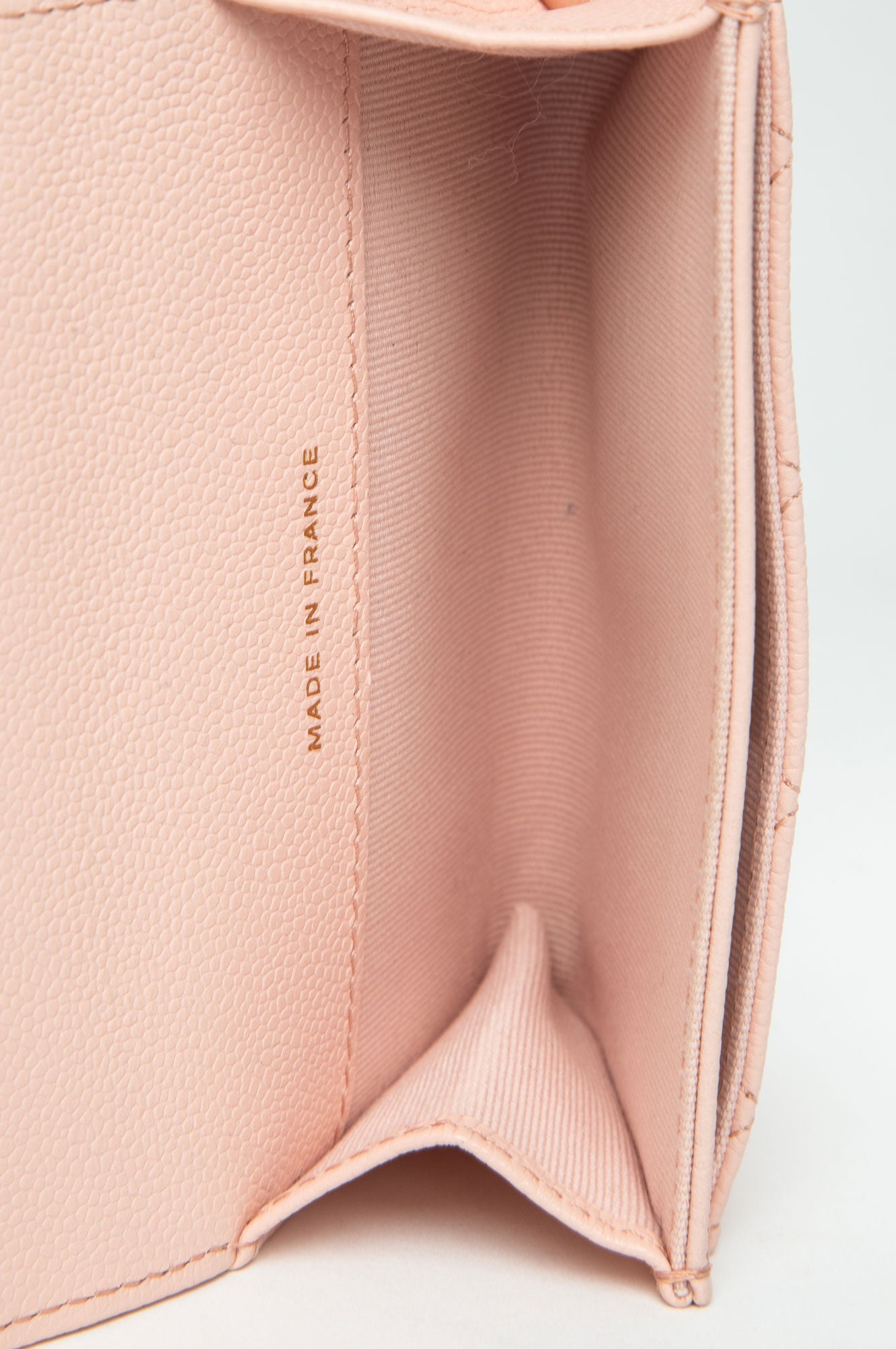 Chanel Light Pink Quilted Caviar Cardholder