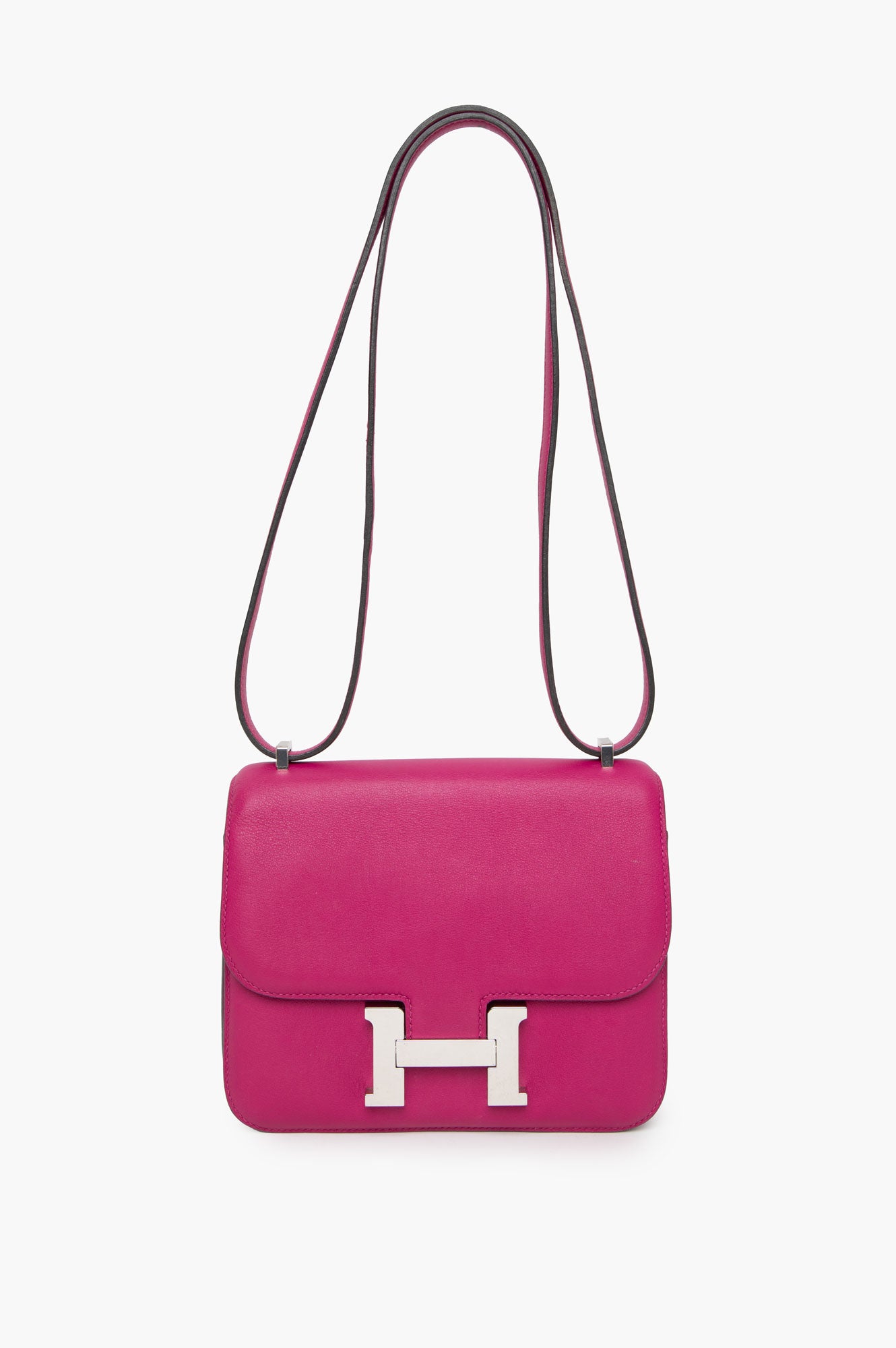Hermes Mini Constance 18 Rose Pourpre Evercolor Palladium Hardware