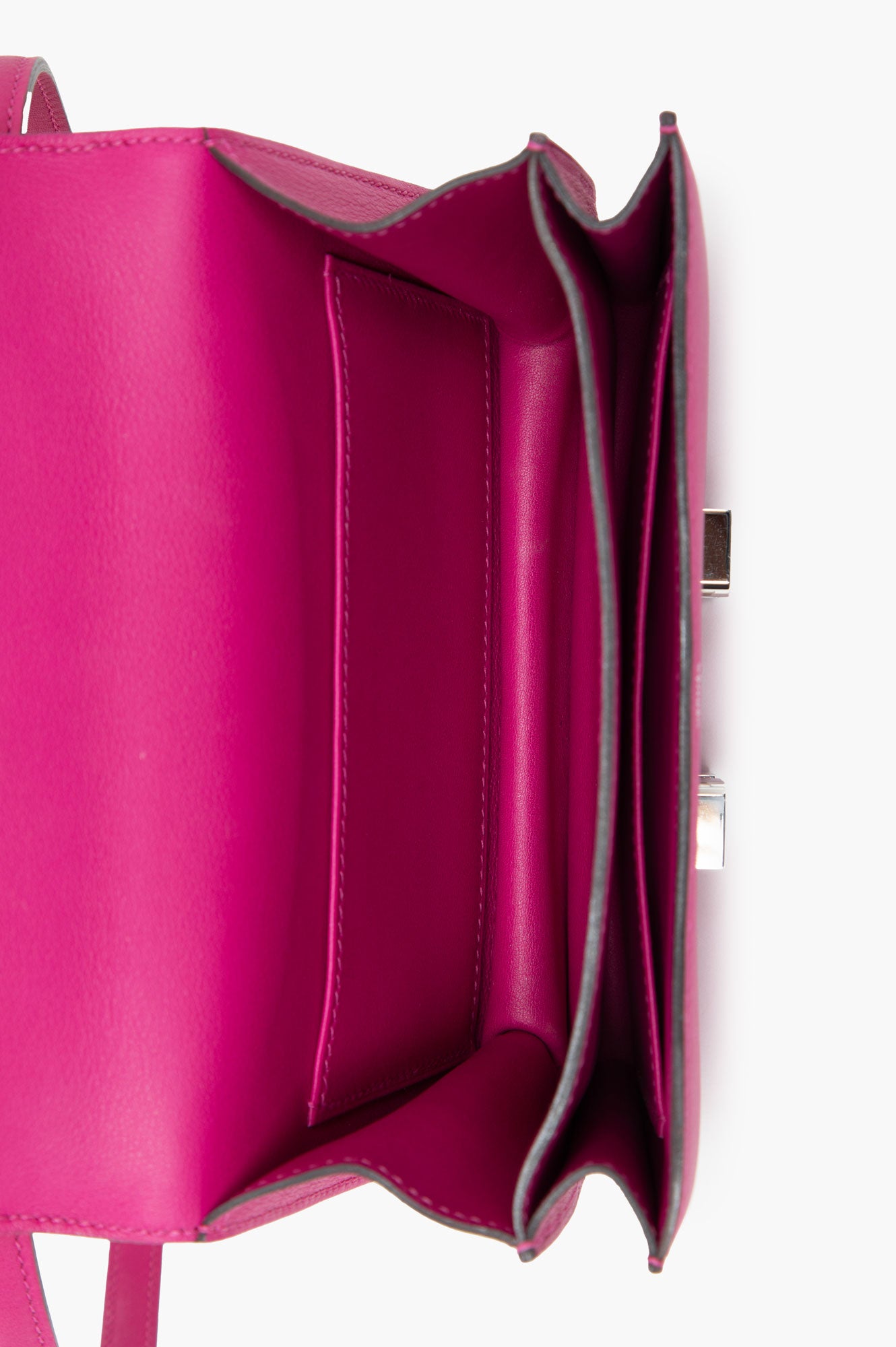 Hermes Mini Constance 18 Rose Pourpre Evercolor Palladium Hardware