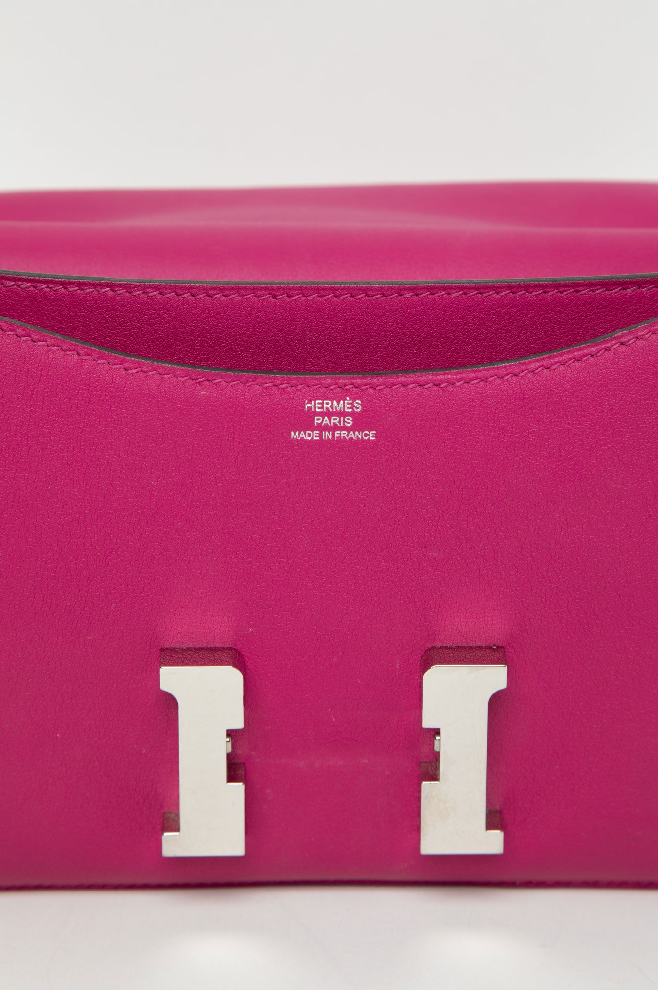 Hermes Mini Constance 18 Rose Pourpre Evercolor Palladium Hardware