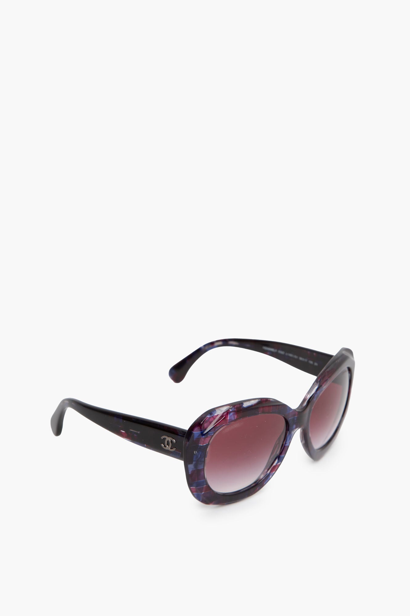 Chanel CC Purple Blue Check Gradient Sunglasses