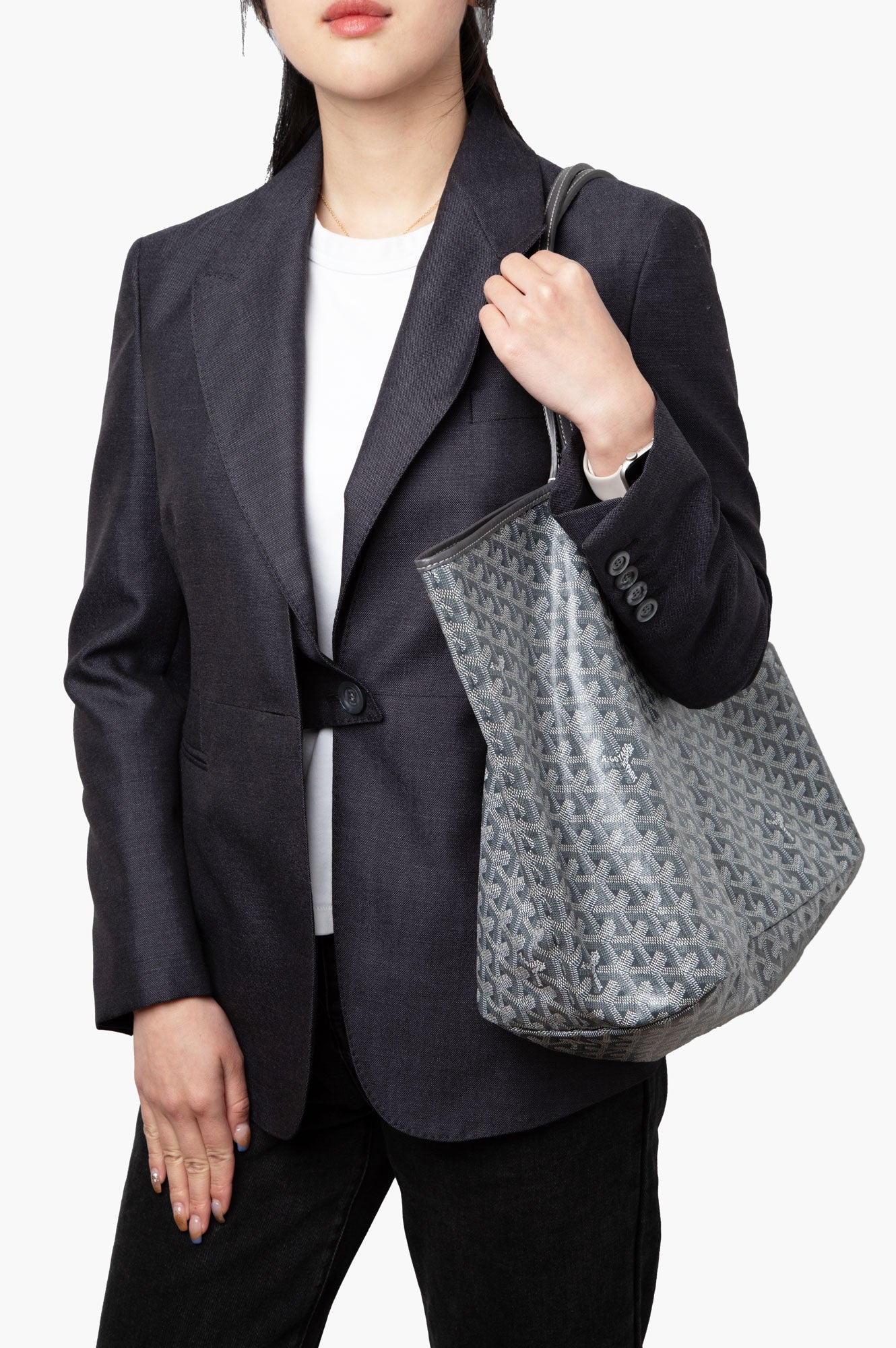 Goyard St Louis Bag GM Grey with Pouch