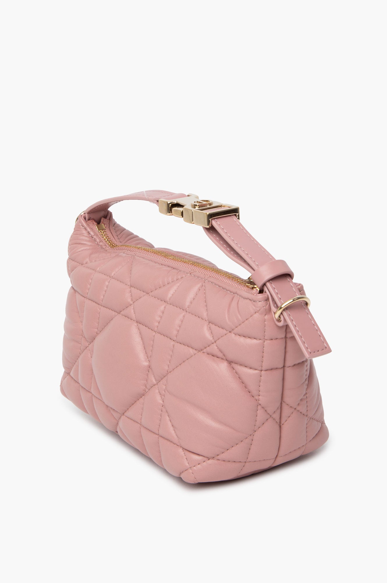Christian Dior Pink Calfskin Small Macrocannage Diortravel Nomad Pouch