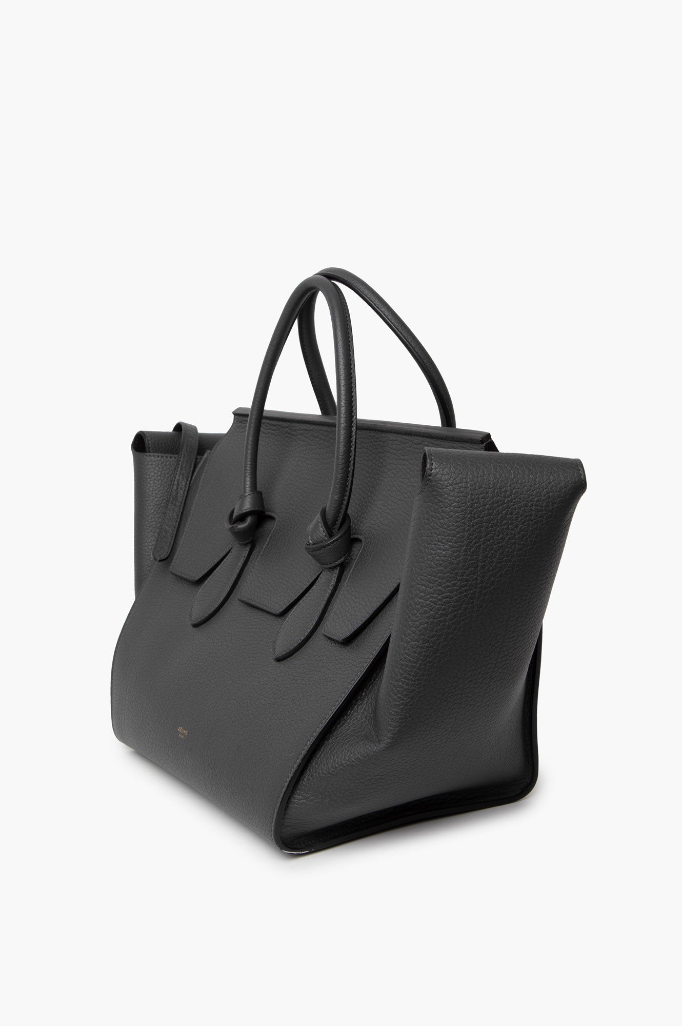 Celine Black Leather Tie Knot Tote