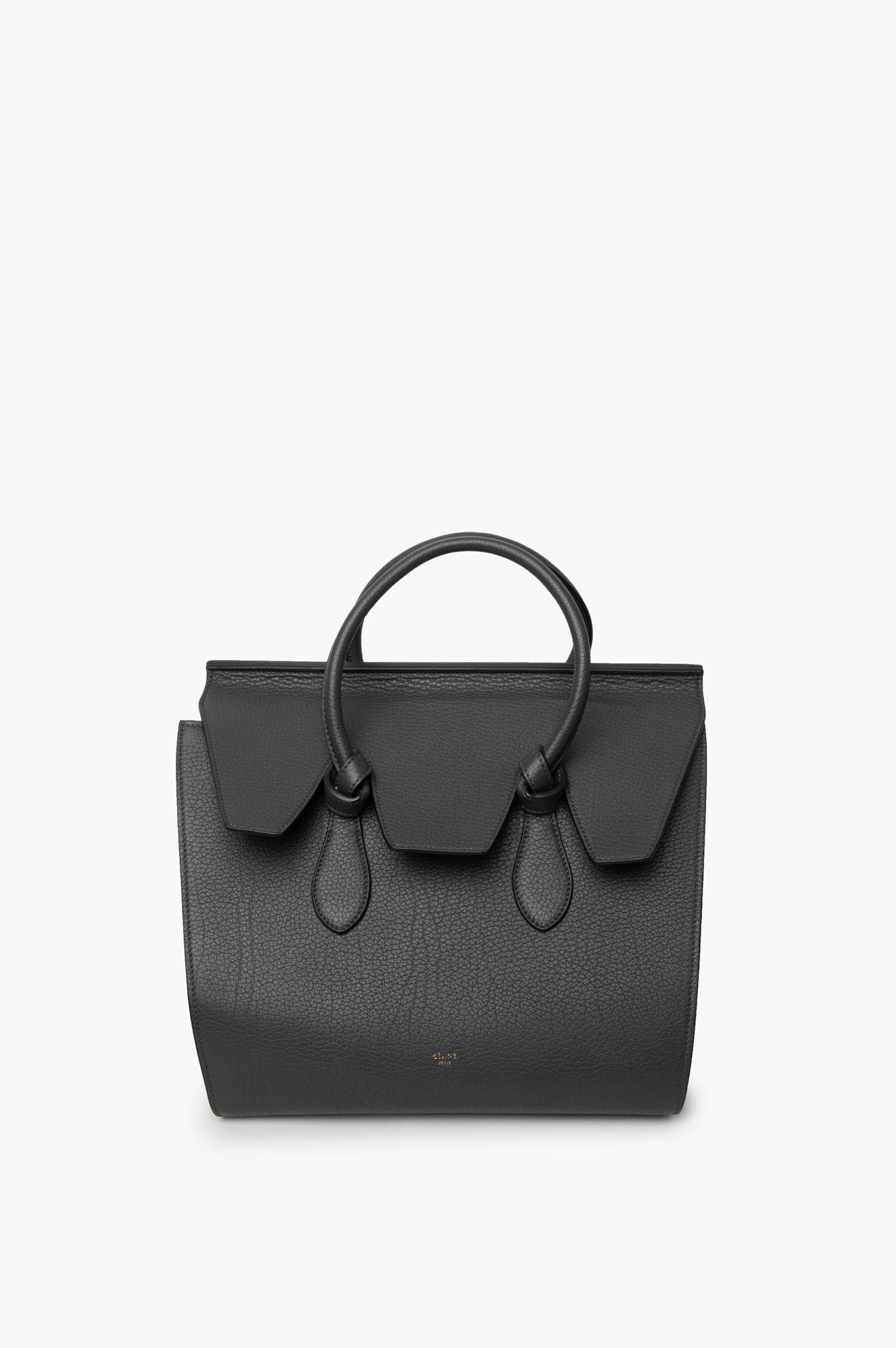 Celine Black Leather Tie Knot Tote
