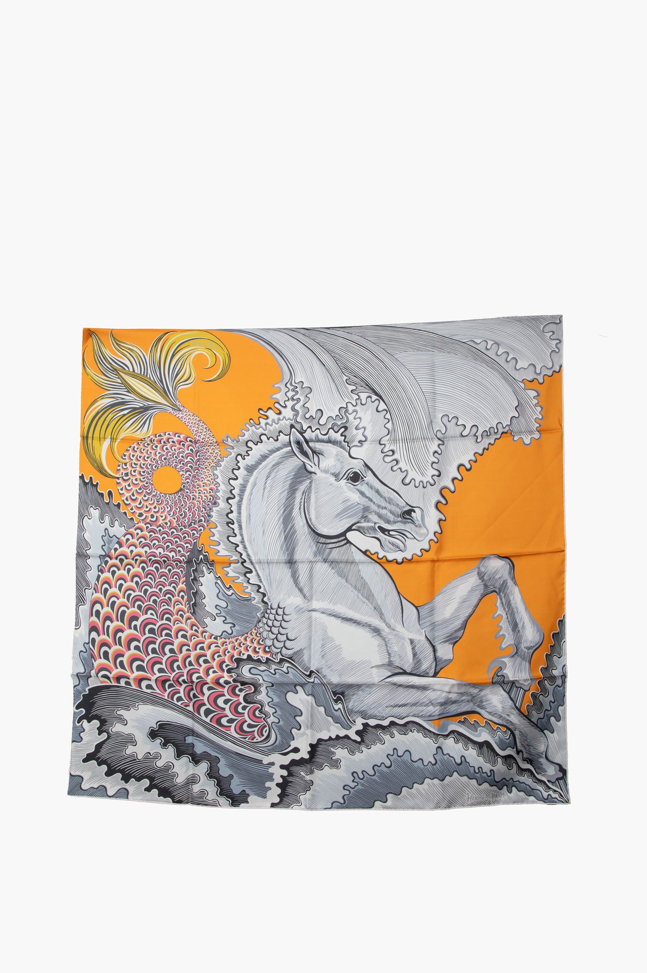 Hermes Cheval Sirene Double Face scarf 90