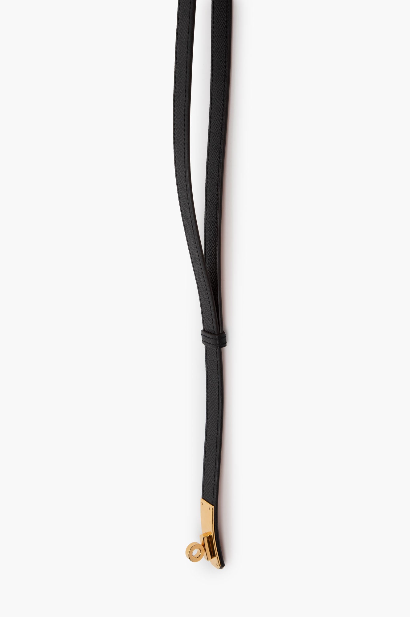 Kelly Black Pocket 18 Belt Epsom Leather with Gold Hardware