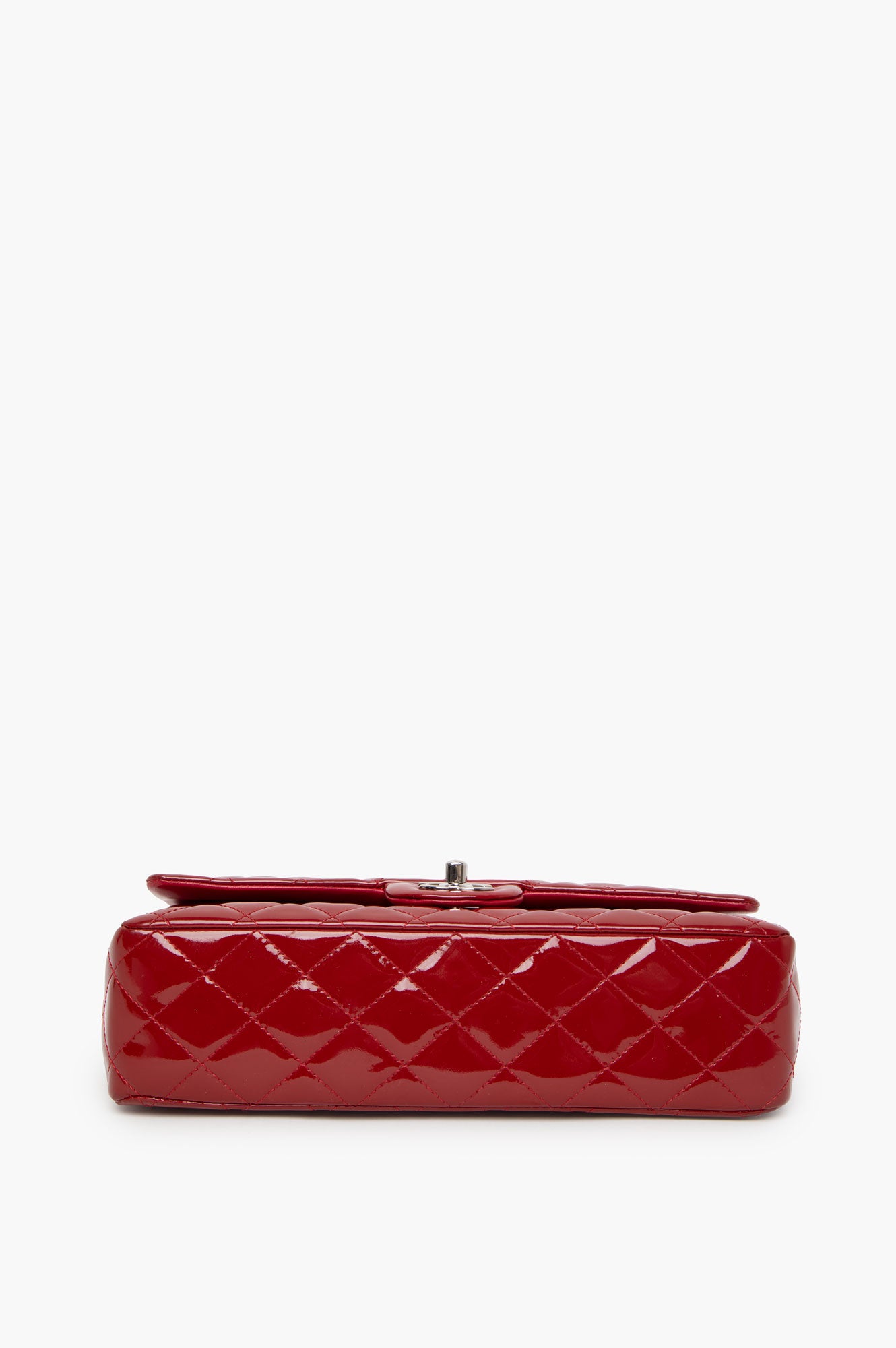 Chanel Red Patent Leather Classic Flap Medium