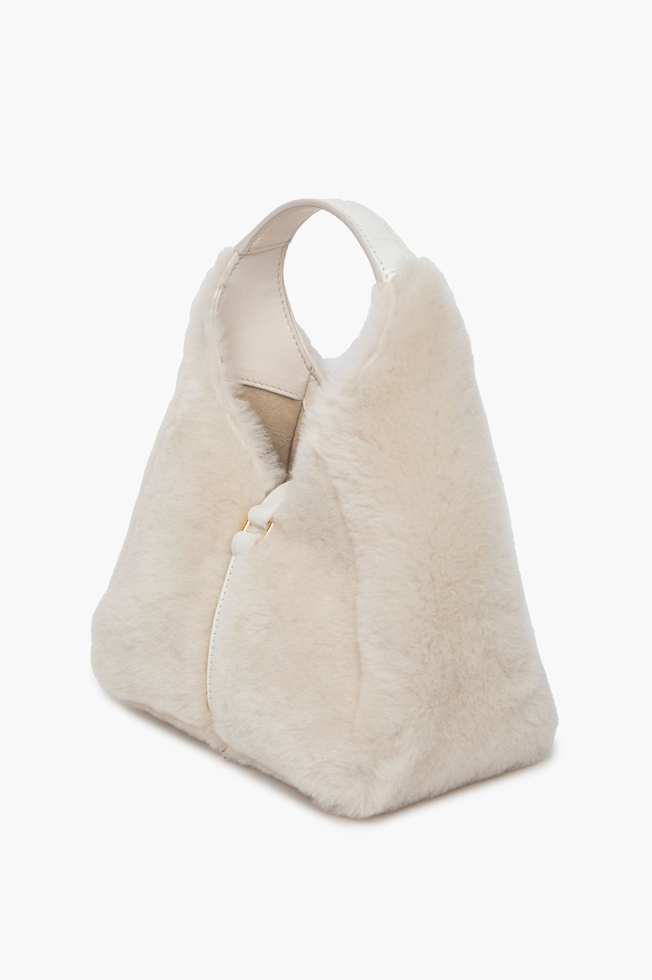 Givenchy White Shearling Mini G-Lock Hobo Bag