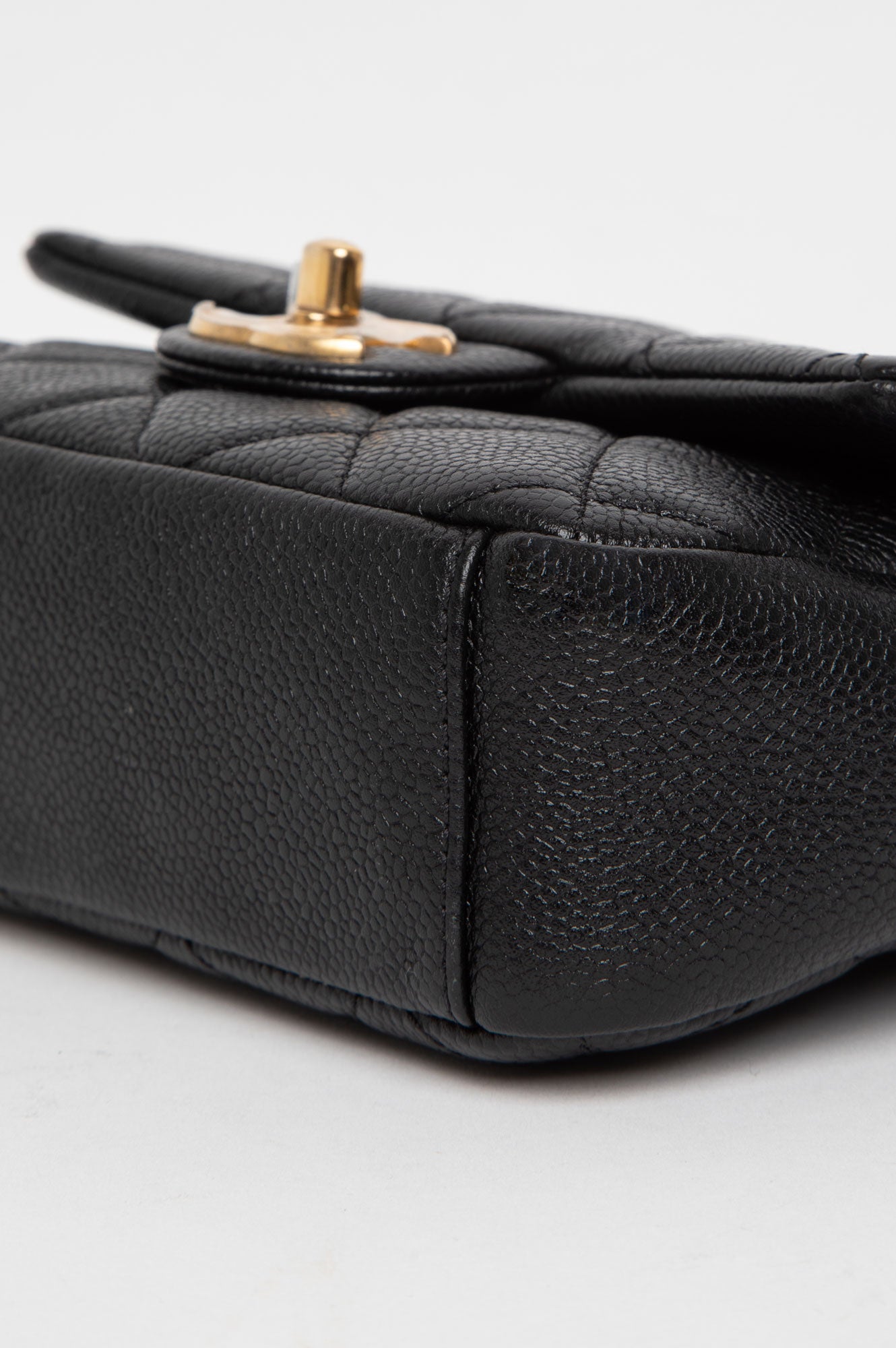 Chanel Black Caviar Mini Square 21A Medallion Soul Bag