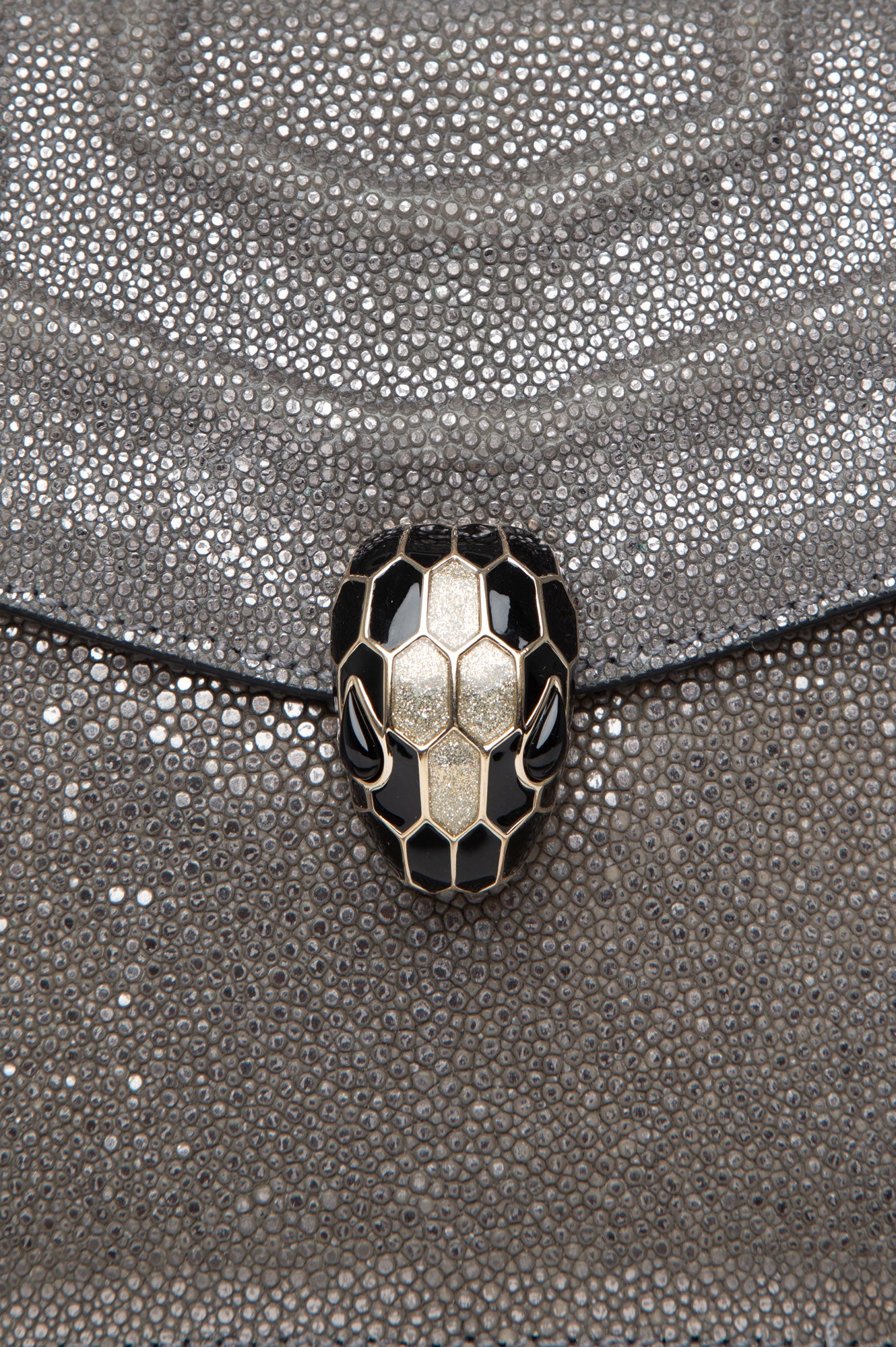 Bvlgari Serpenti Silver Forever Top Handle Chain Bag