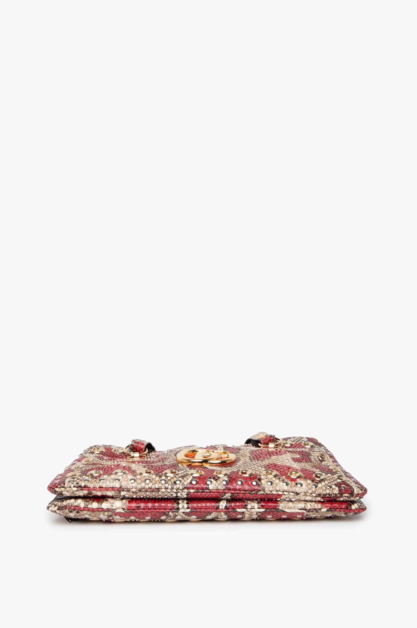 Gucci Red Snakeskin Arli Top Handle Bag