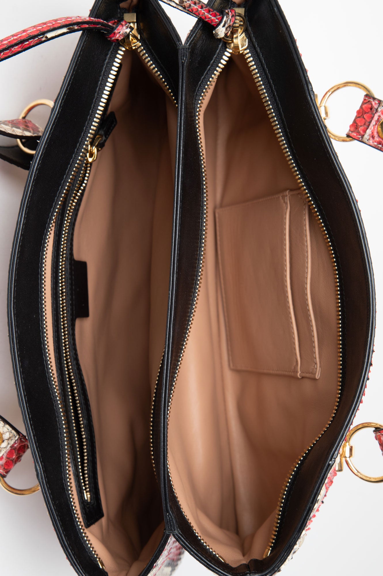 Gucci Red Snakeskin Arli Top Handle Bag