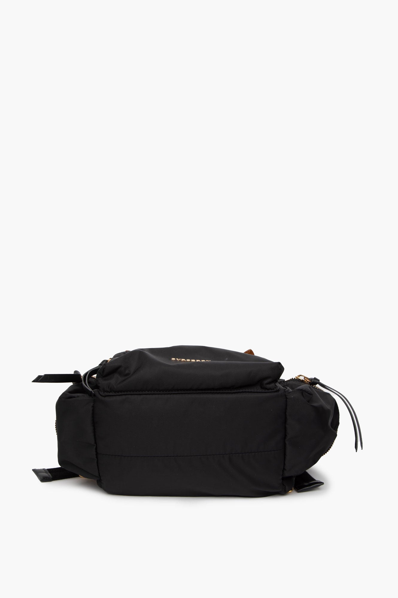Burberry Black Nylon Backpack with Leather Trim