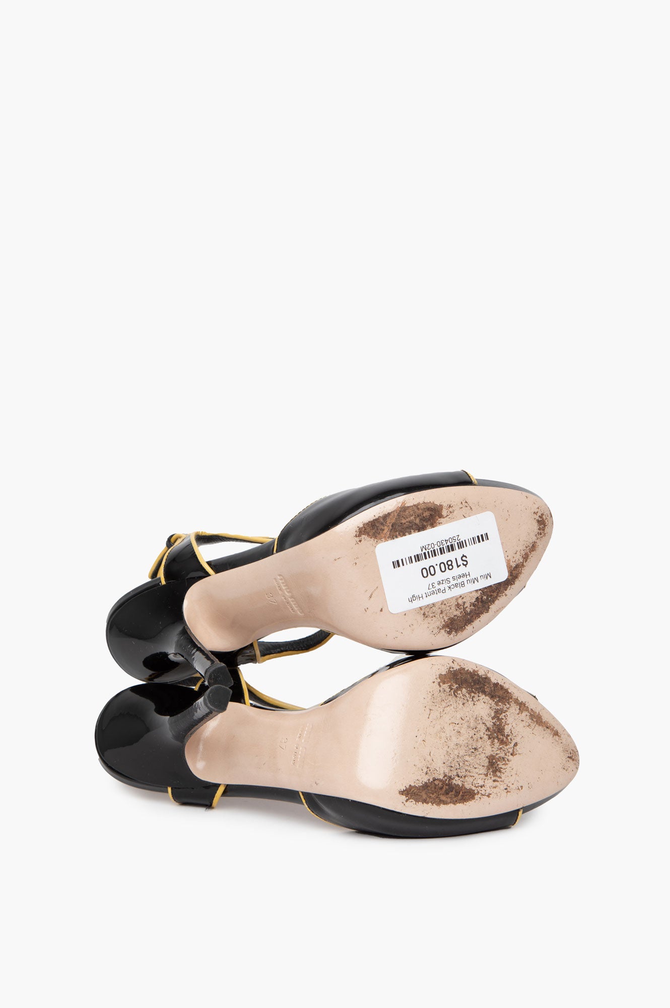 Miu Miu Black Patent High Heels Size 37