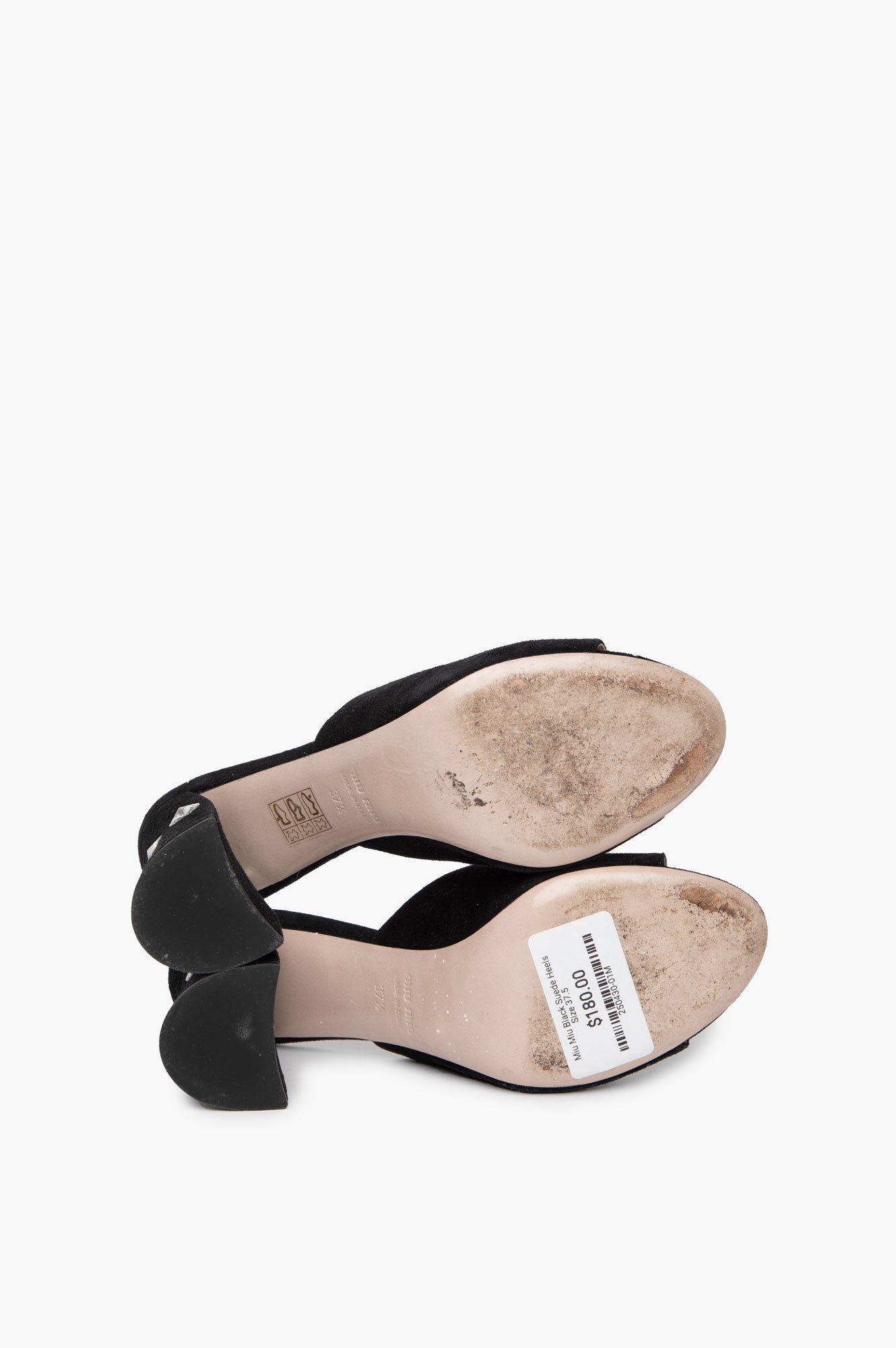 Miu Miu Black Suede Heels Size 37.5