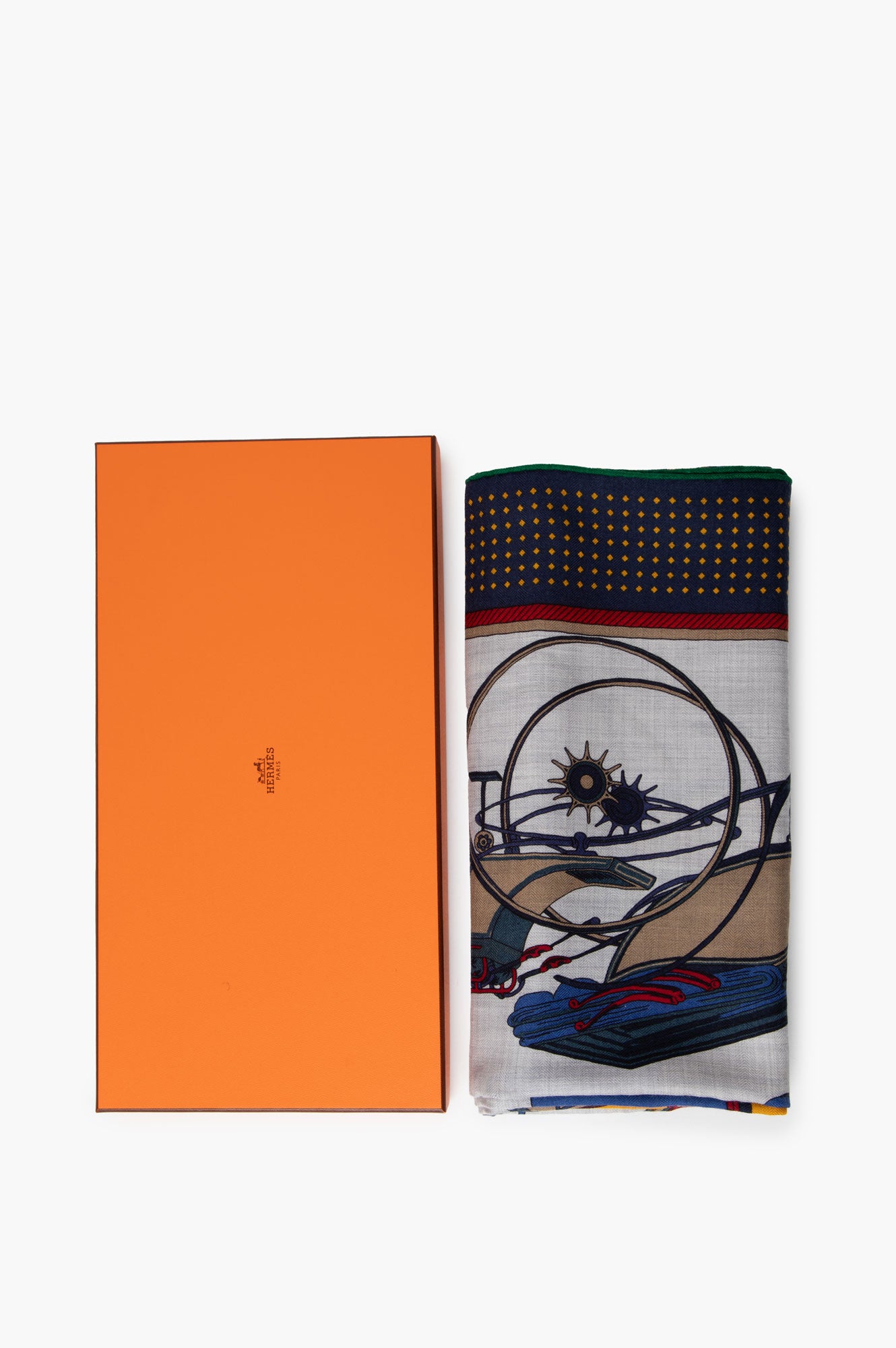 Hermes Les Voitures A Transformation Cashmere Scarf Size 140