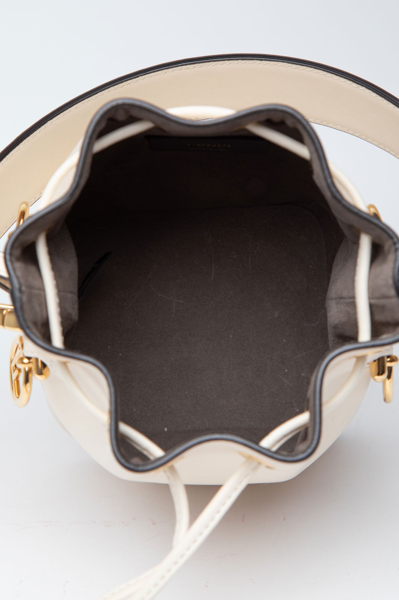 Fendi Logo Mon Tresor Mini Leather Bucket Bag