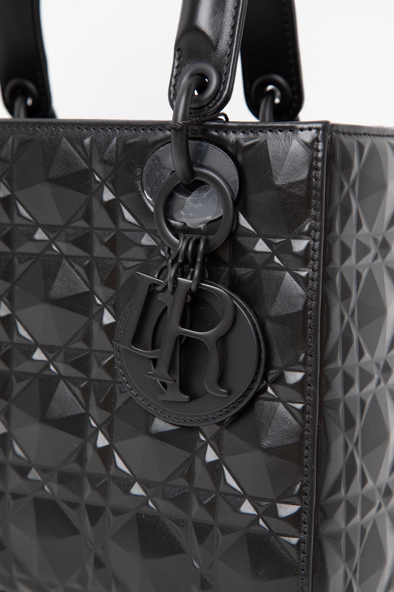 Christian Dior My ABCDior Black Cannage Calfskin With Diamond Motif Size Small