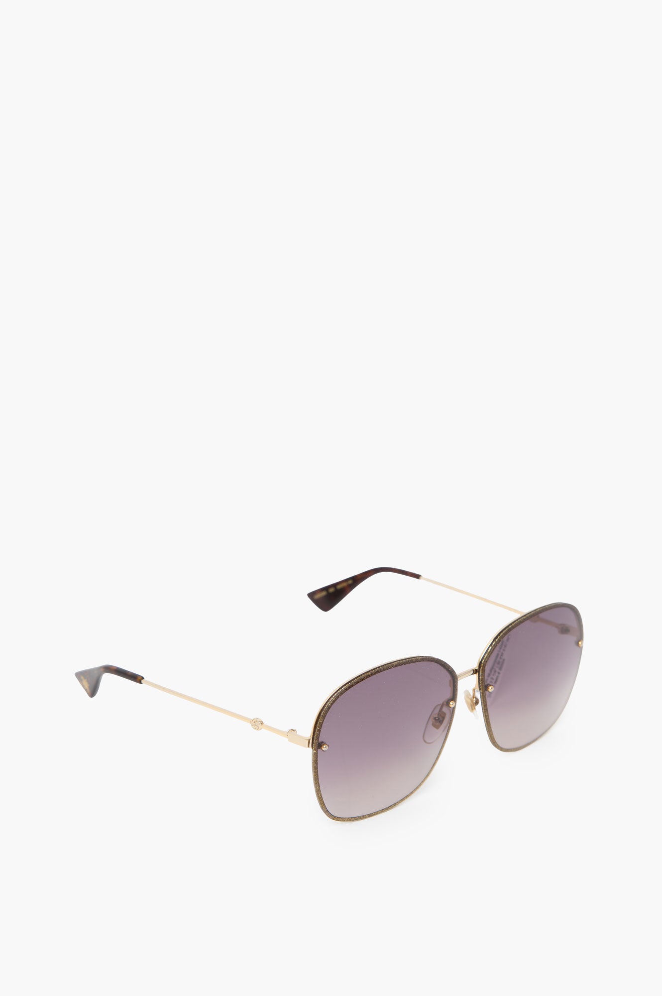 Gucci Gold Frame Glitter Sunglasses