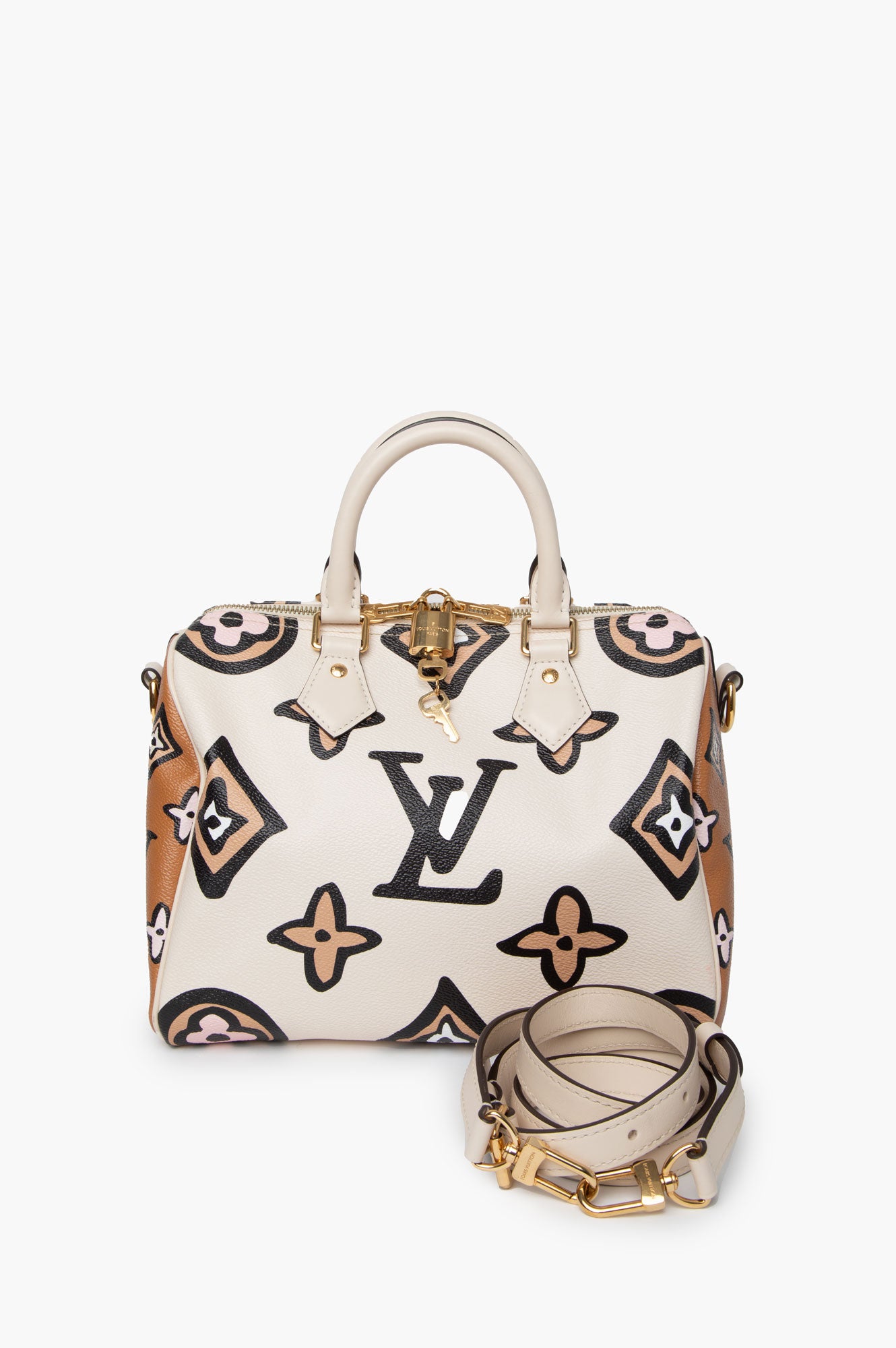 Louis Vuitton Cream Giant Wild At Heart Speedy Bandouliere 25 Bag