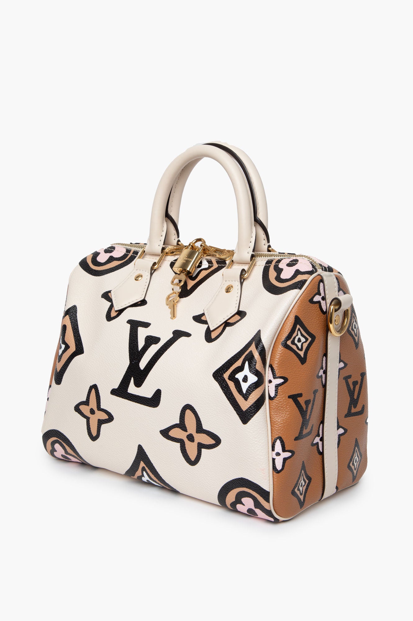 Louis Vuitton Cream Giant Wild At Heart Speedy Bandouliere 25 Bag