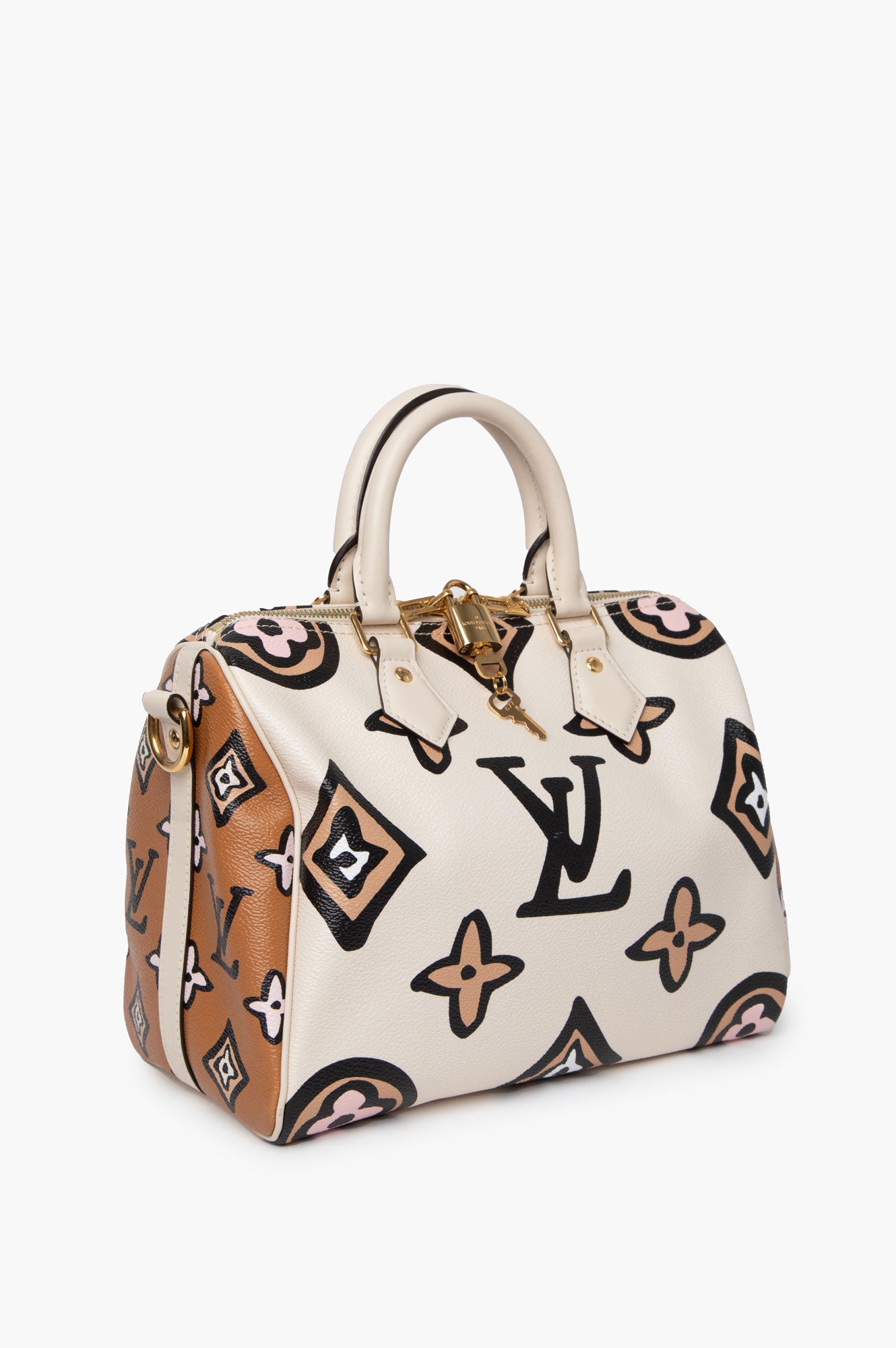 Louis Vuitton Cream Giant Wild At Heart Speedy Bandouliere 25 Bag