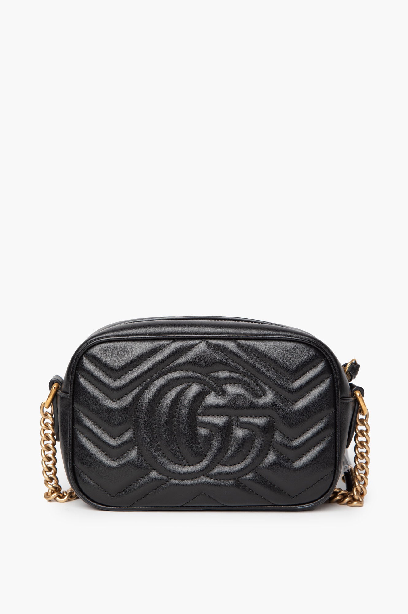 Gucci Black GG Marmont Leather Mini Camera Bag