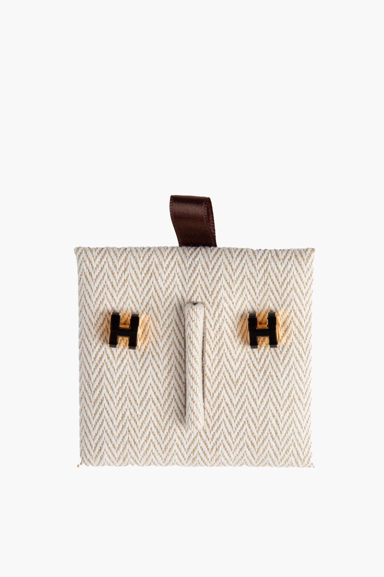 Hermes Pop H Gold Black Earrings