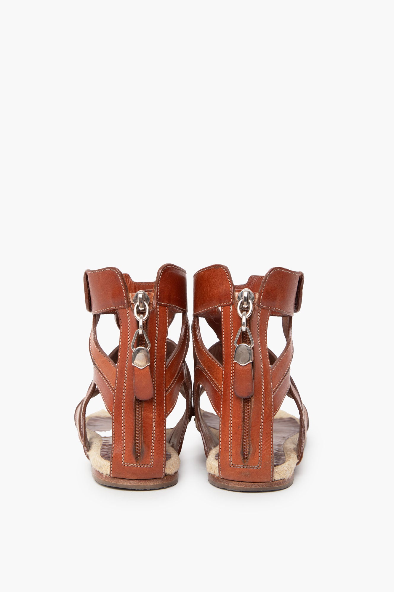 Dolce & Gabbana Brown Sandals Zip Back Size 37