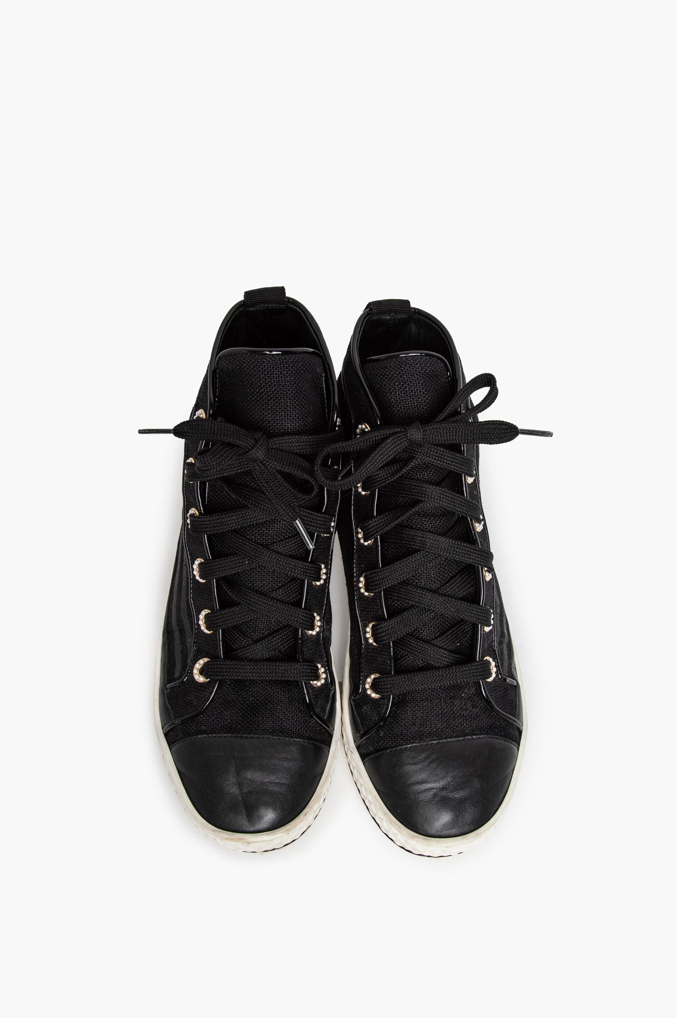 Chanel Black High Top Flats Size 37