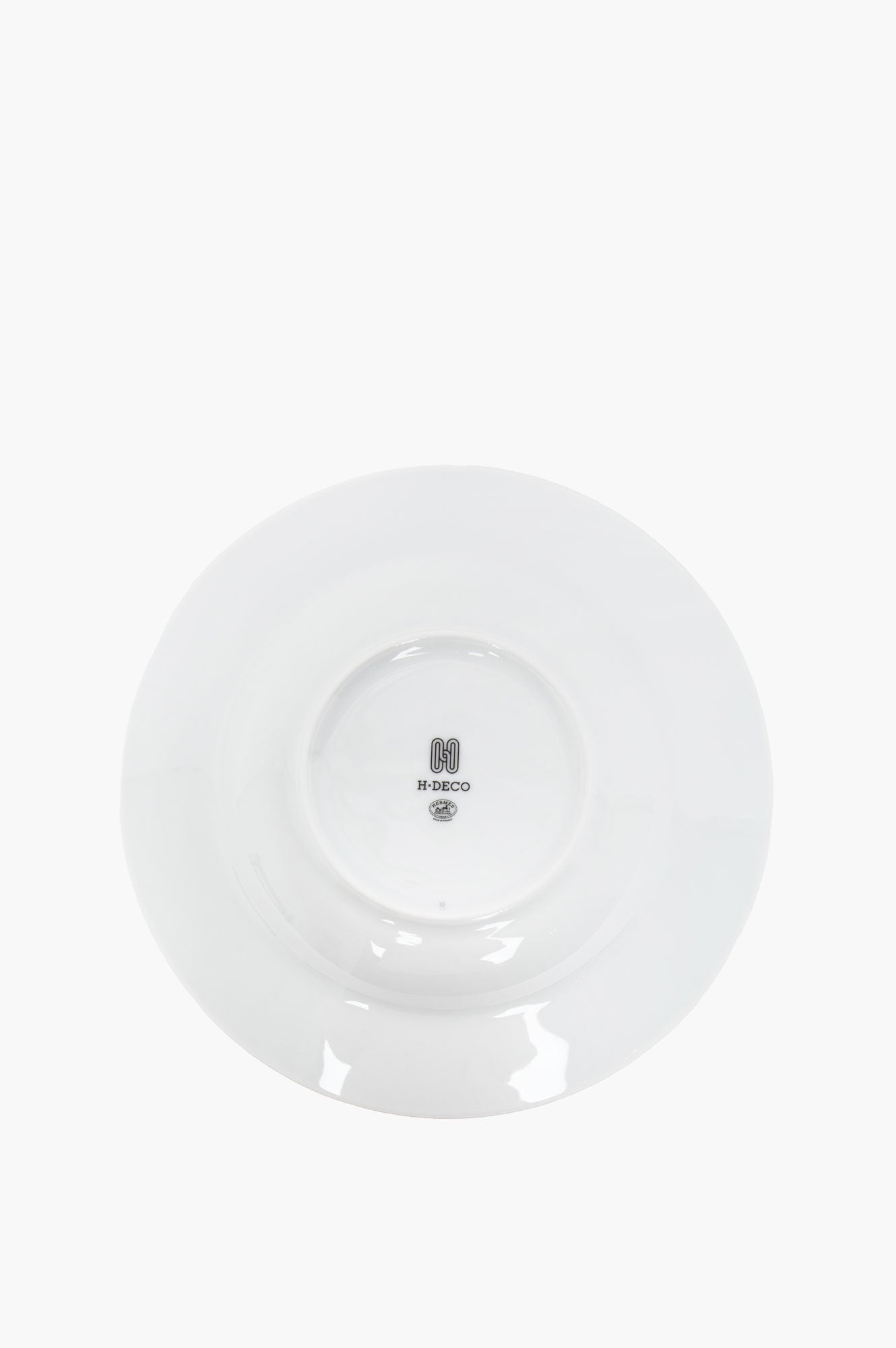 Hermes White H Deco Round Deep Platter Set of 2