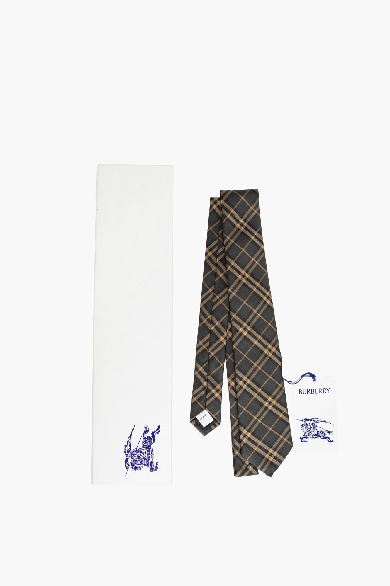 Burberry Green Silk Plaid Tie