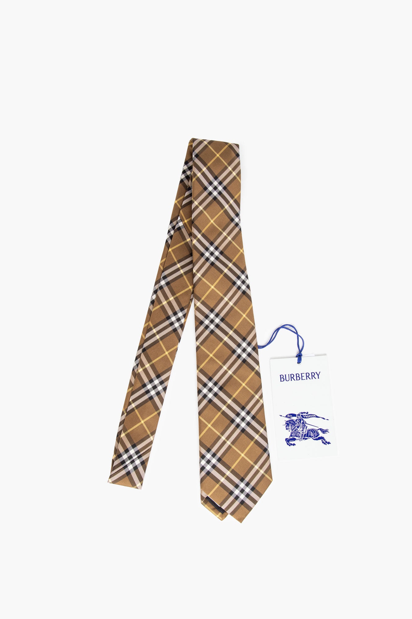 Burberry Yellow Silk Plaid Tie