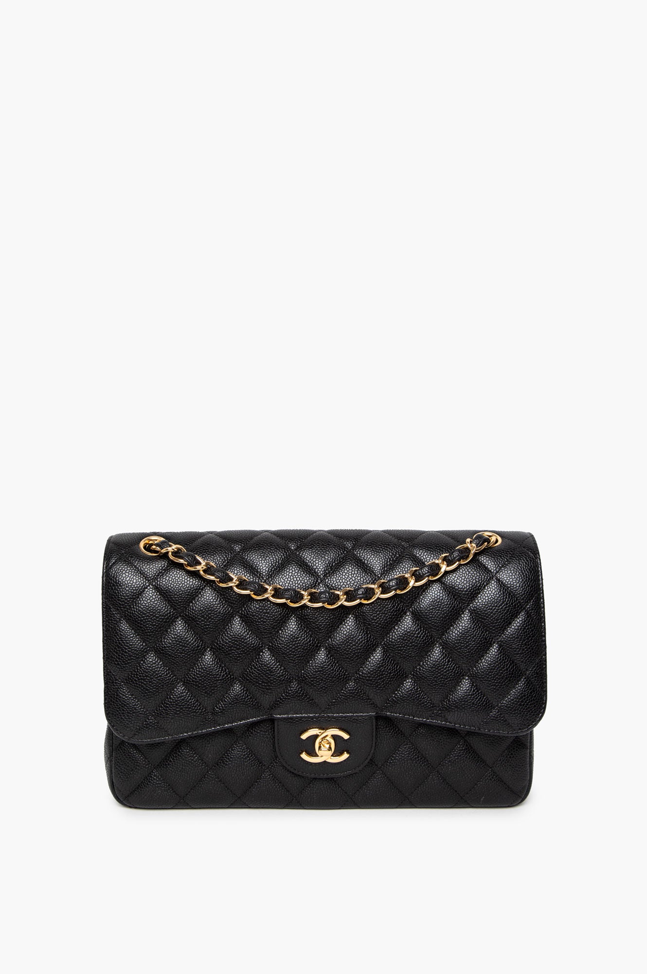 Chanel Black Caviar Jumbo Classic Flap Bag
