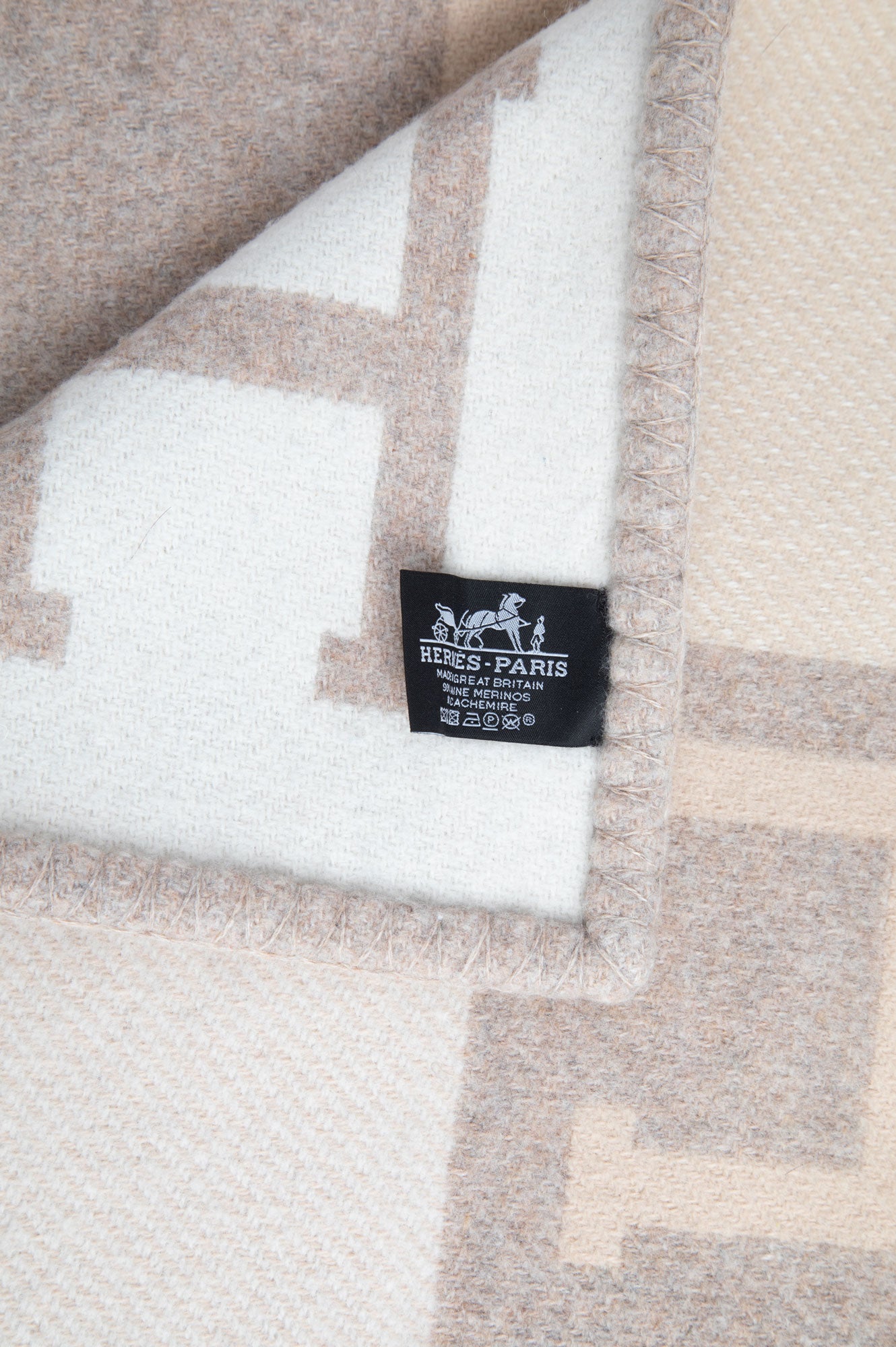 Hermes Beige Wool Blanket