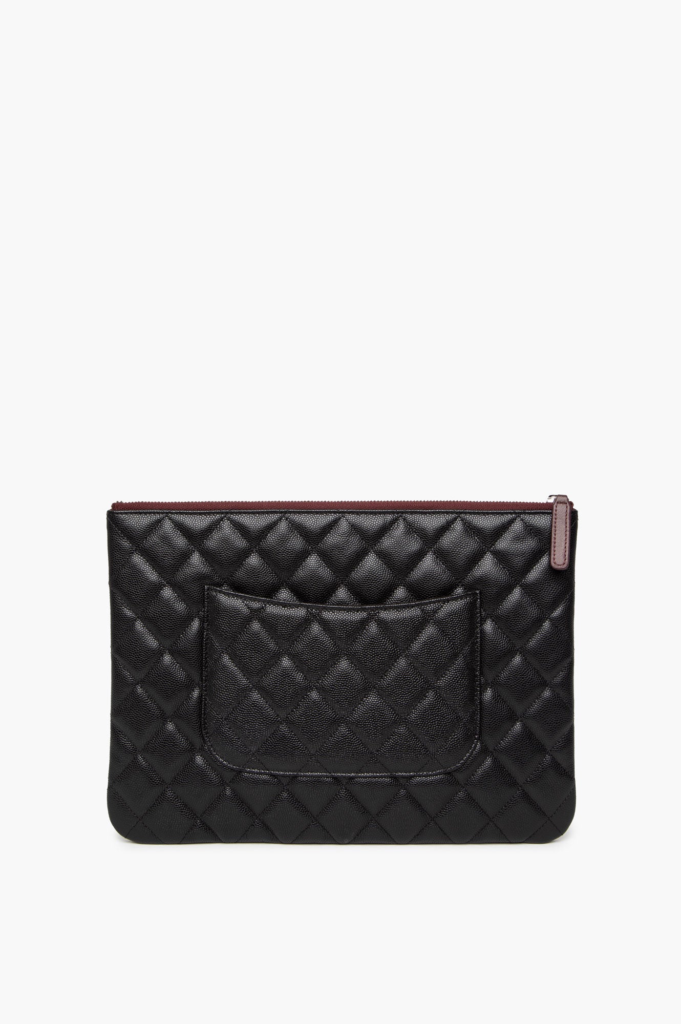 Chanel Black Caviar O- Case Clutch L