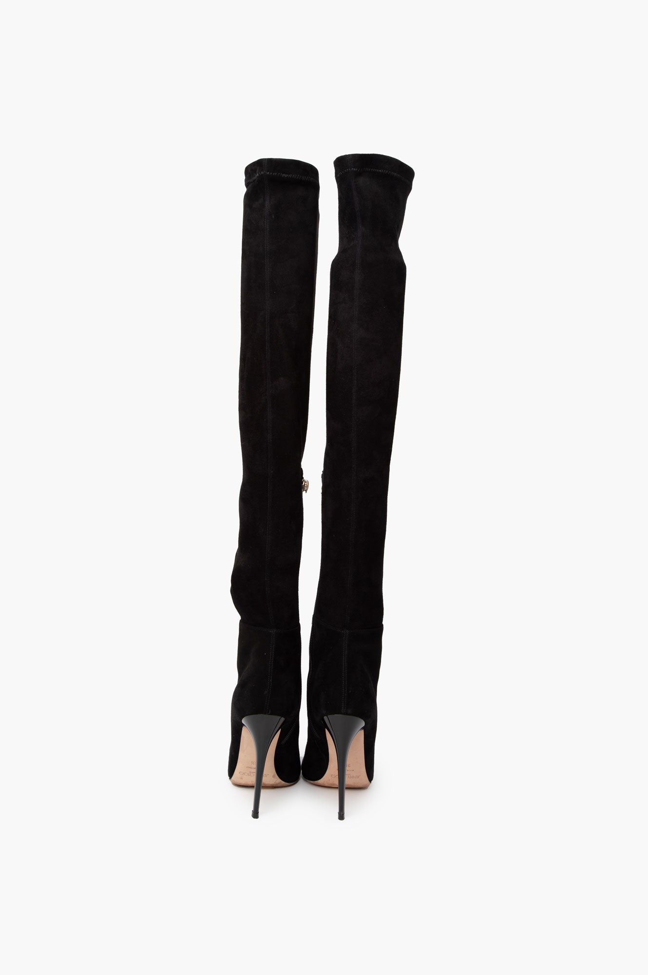 Jimmy Choo Black Suede Knee High Boots 36.5