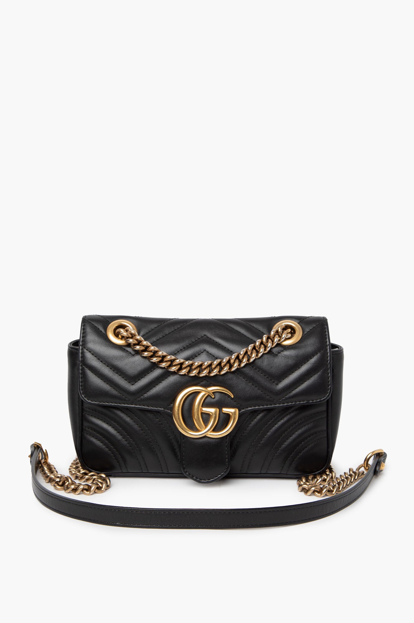 Gucci Black GG Marmont Small Shoulder Bag