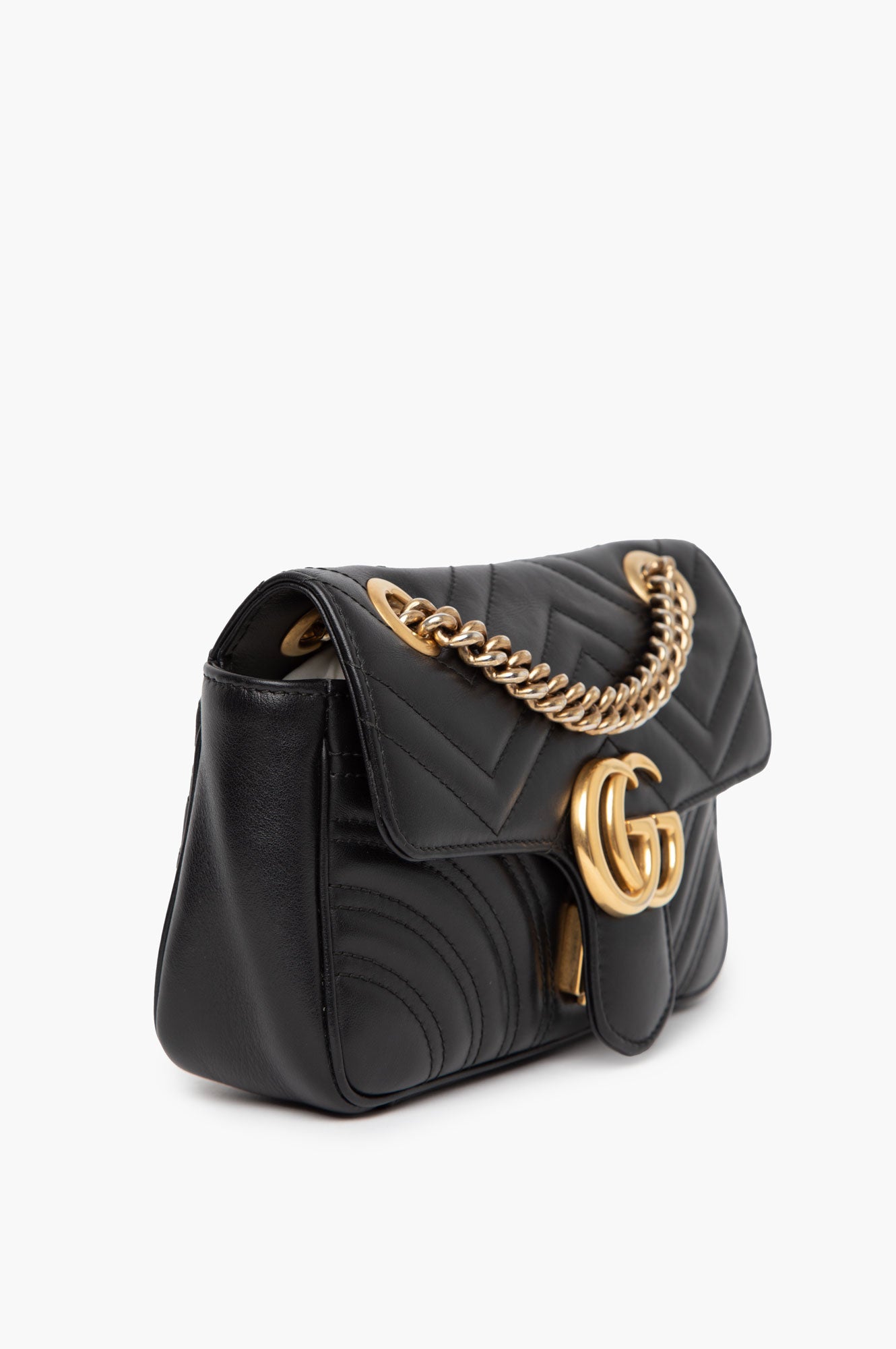 Gucci Black GG Marmont Small Shoulder Bag