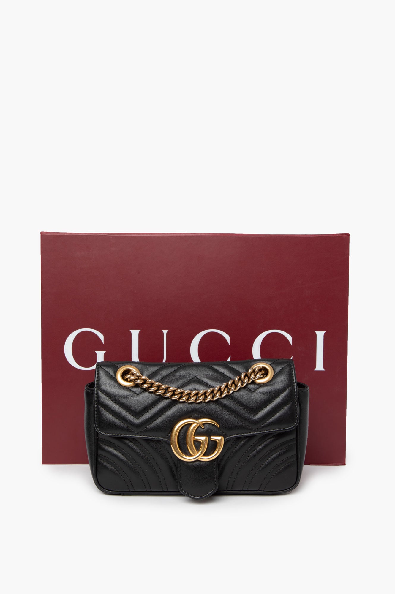 Gucci Black GG Marmont Small Shoulder Bag