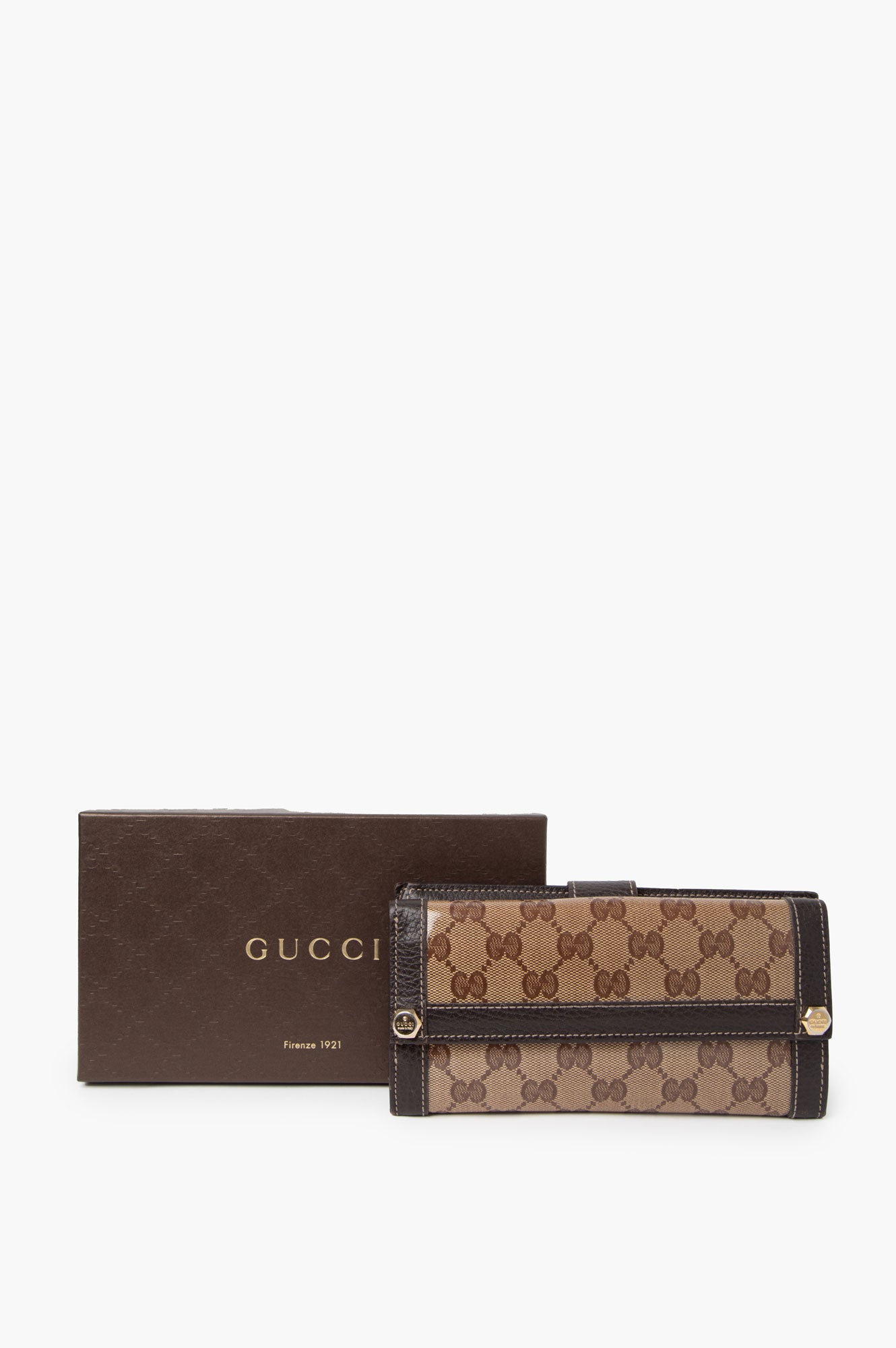 Gucci Brown GG Supreme Long Wallet