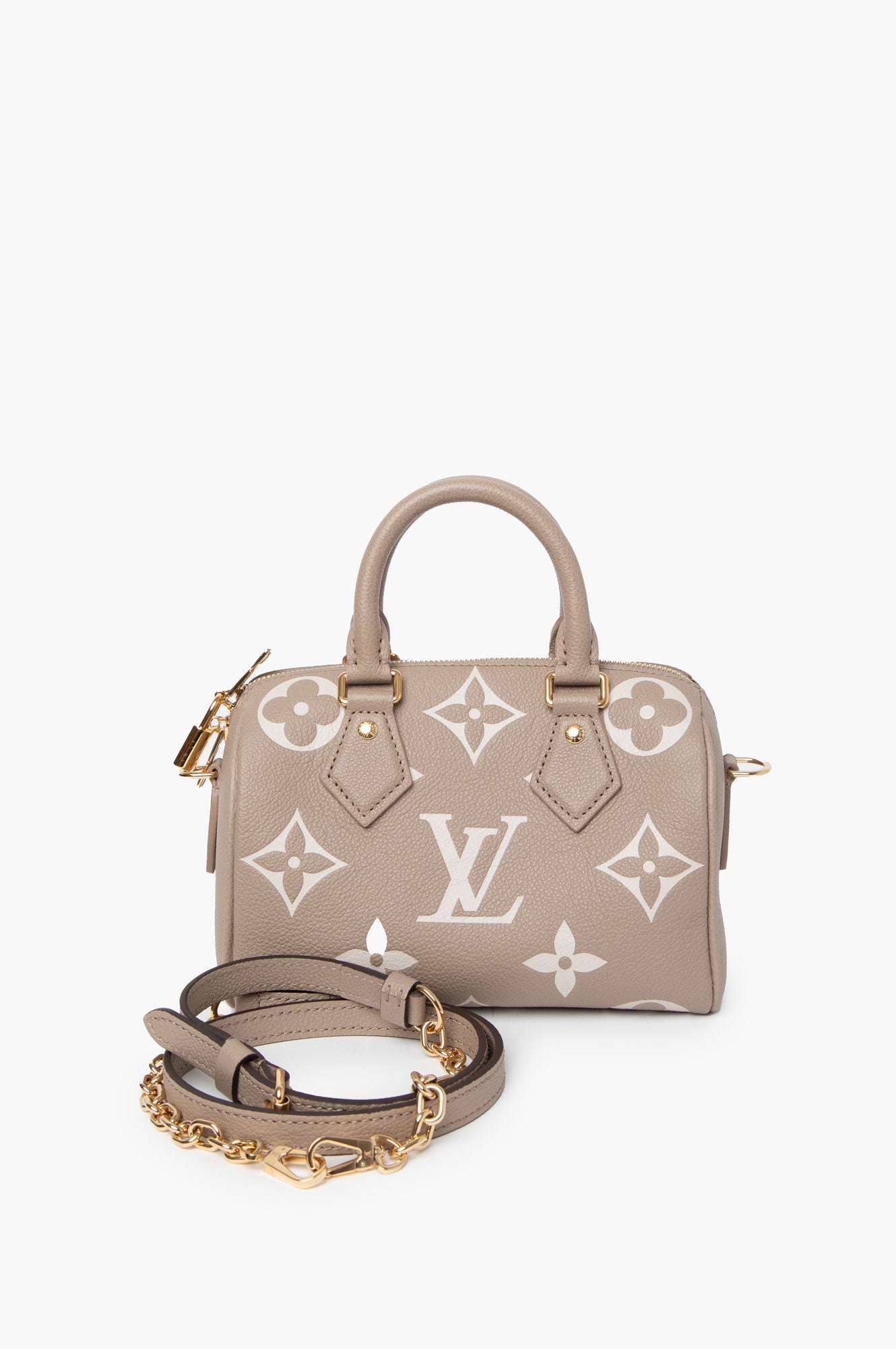 Louis Vuitton Beige Nano Speedy Leather Crossbody Bag