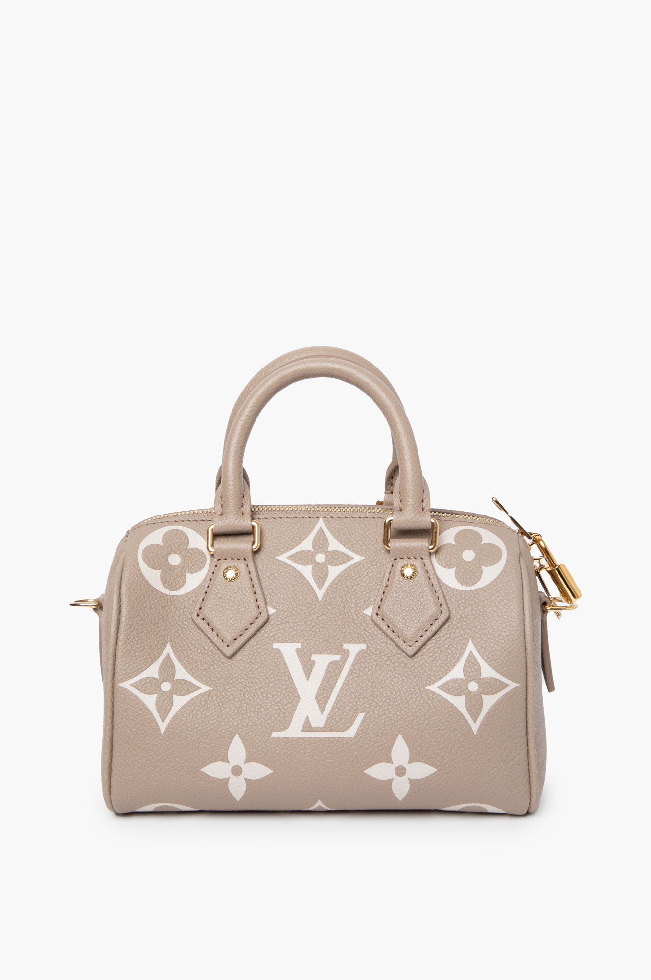 Louis Vuitton Beige Nano Speedy Leather Crossbody Bag
